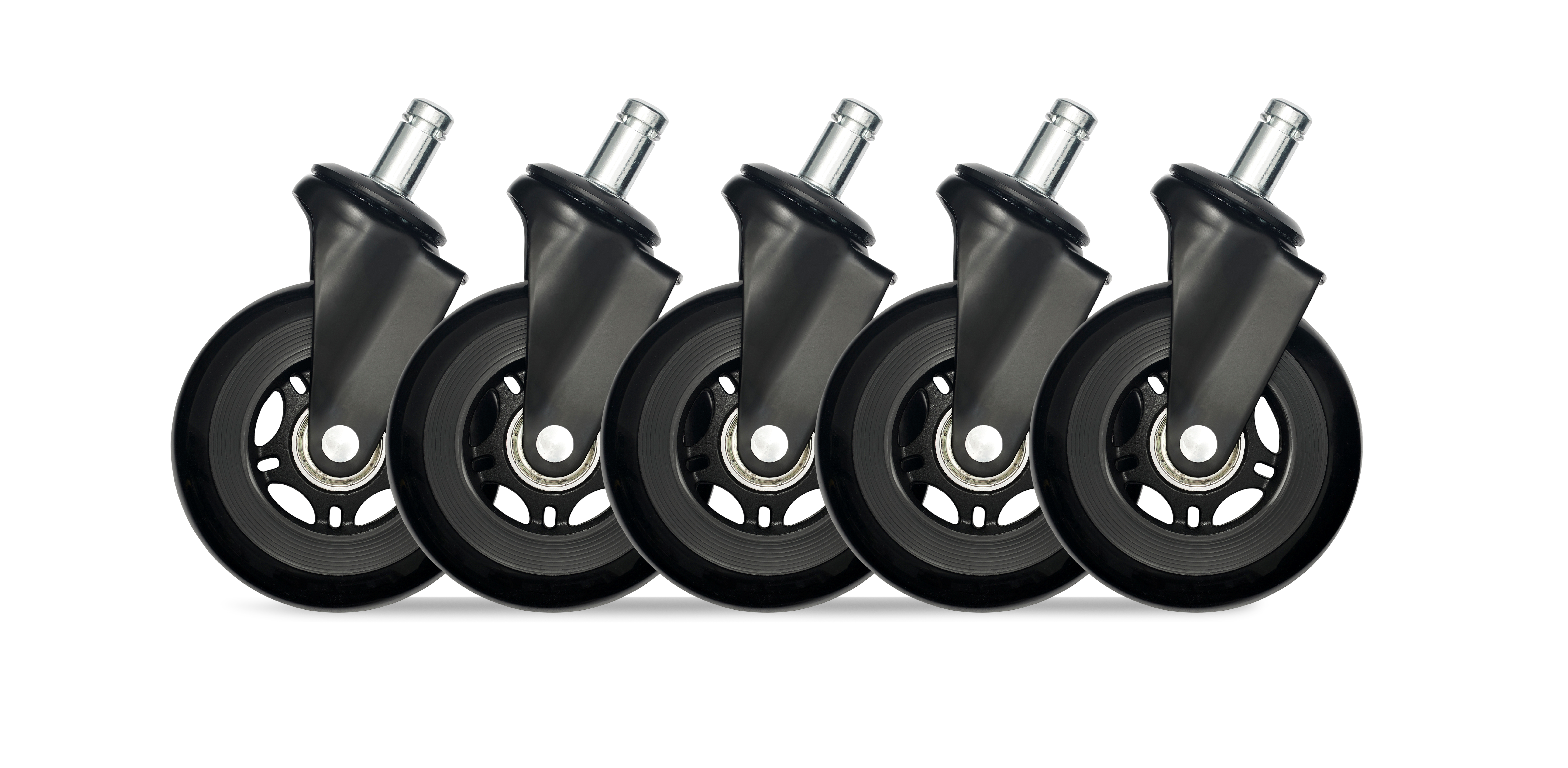 Dutzo Premium 3" Universal Gummilaufrolle Für Alle Stuhltypen - Schwarz - Gummi - Gaming Stuehle