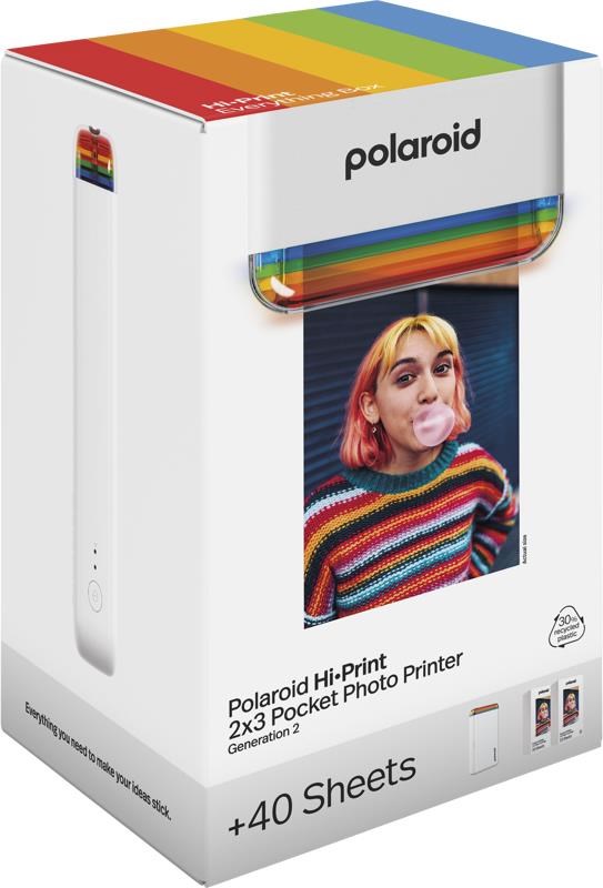 Polaroid Hi-print 2x3 Gen 2 Pocket Photo Drucker Everything Box - White - Drucker 006438- Drucker