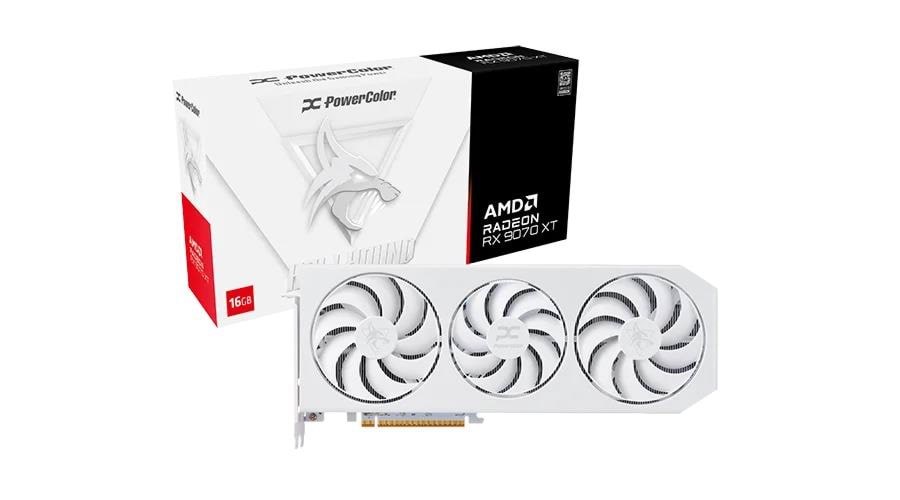 Powercolor Radeon RX 9070 XT Hellhound Spectral White - 16gb Gddr6 Ram - Grafikkarte Weiß Rx9070xt 16g-l/oc/white