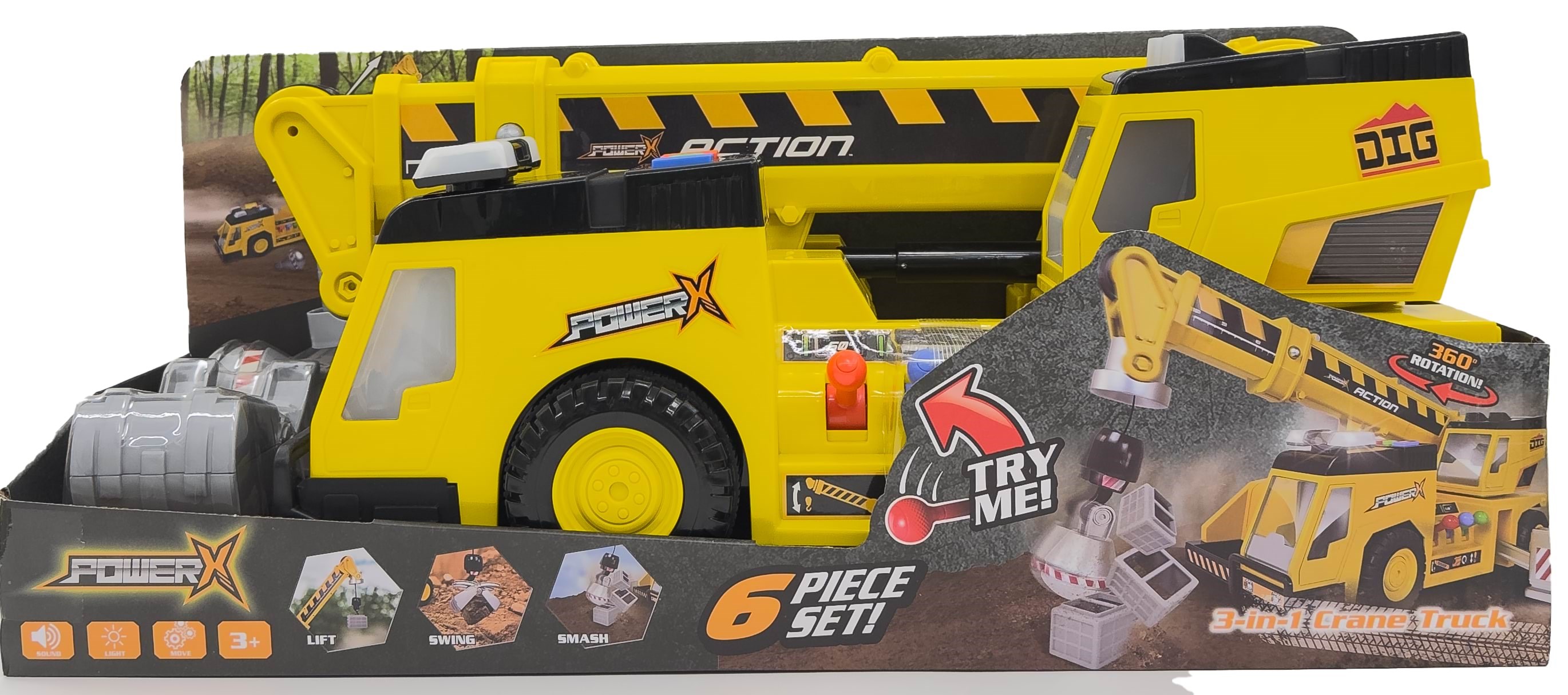 Power X Electronic 3-in-1 Crane Truck With Lights And Sounds - Spielzeugauto