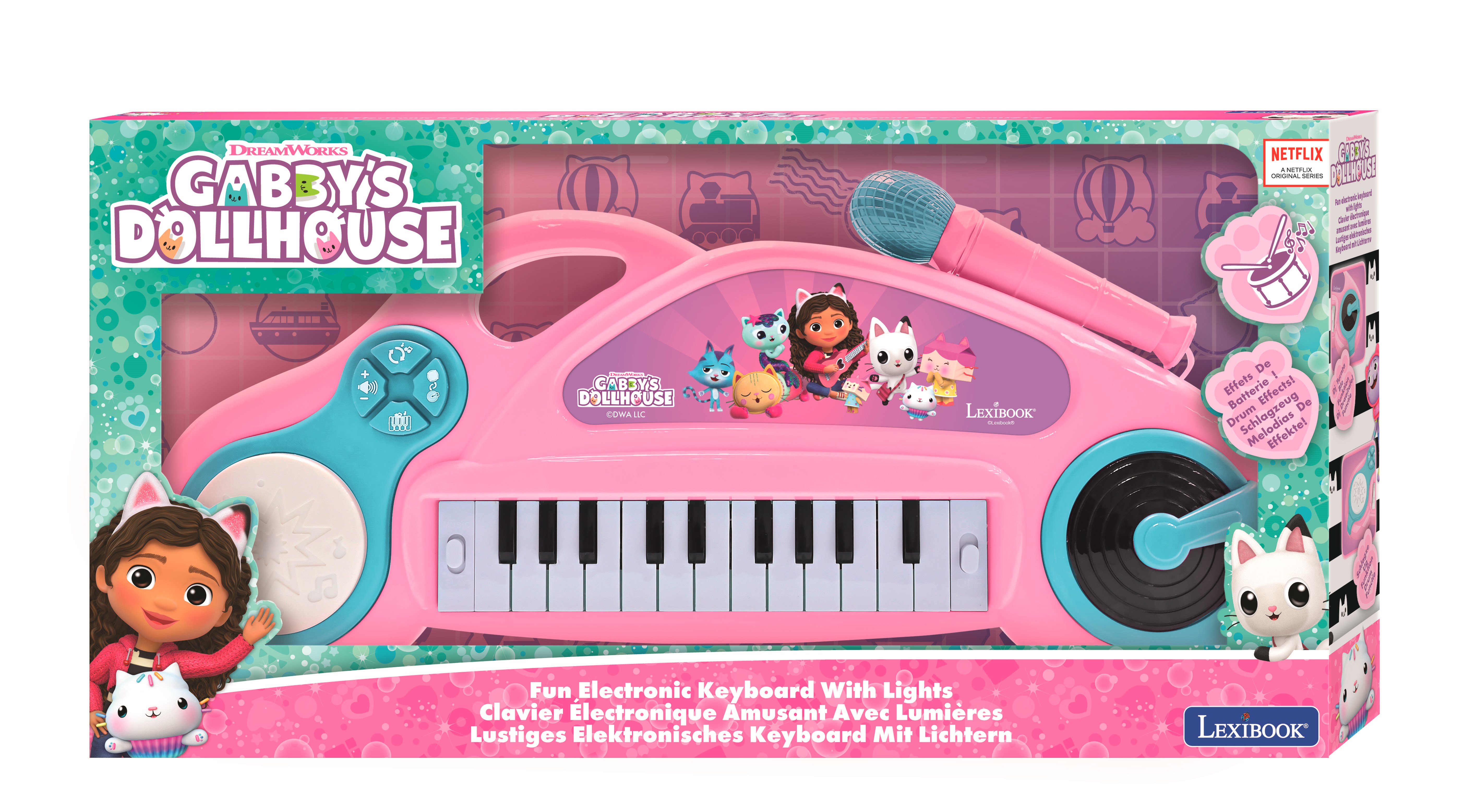 Gabby's Dollhouse Fun Electronic Keyboard With Light - Musik 89004