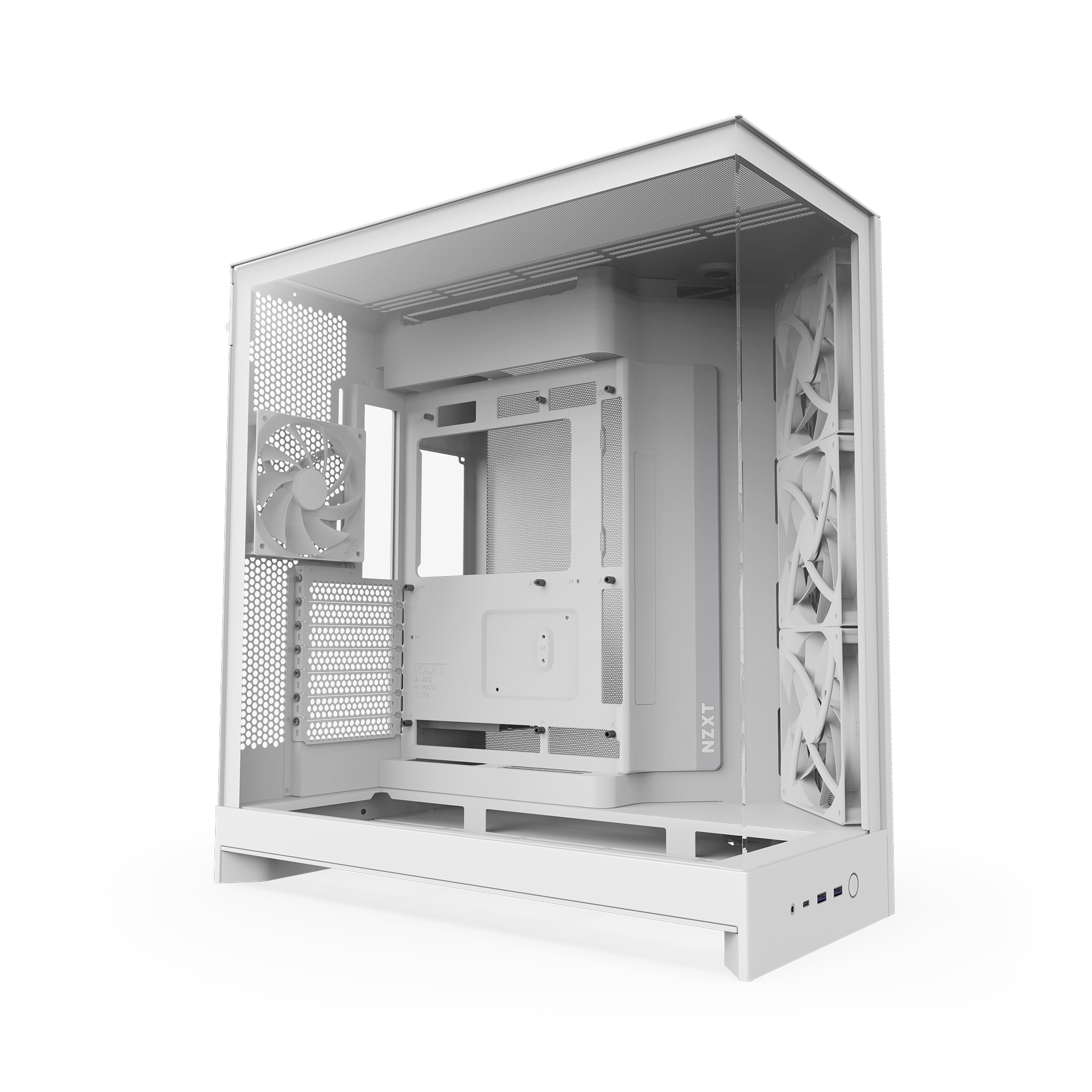 Nzxt H9 Flow (2025) - All White - Gehäuse - Miditower - Weiß - Gehaeuse Cm-h92fw-01