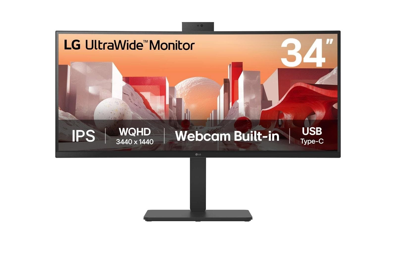 34" LG Ultrawide 34ba85qe-b - 3440x1440 (Uwqhd) - 60hz - Ips - 90w Usb-c - Kvm Switch - Bildschirm Black