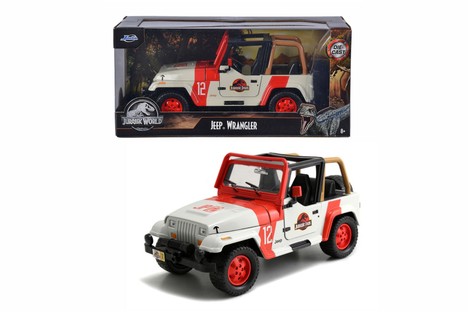 Jada Toys Jurassic Park 1992 Jeep Wrangler 1:24 - Modellauto