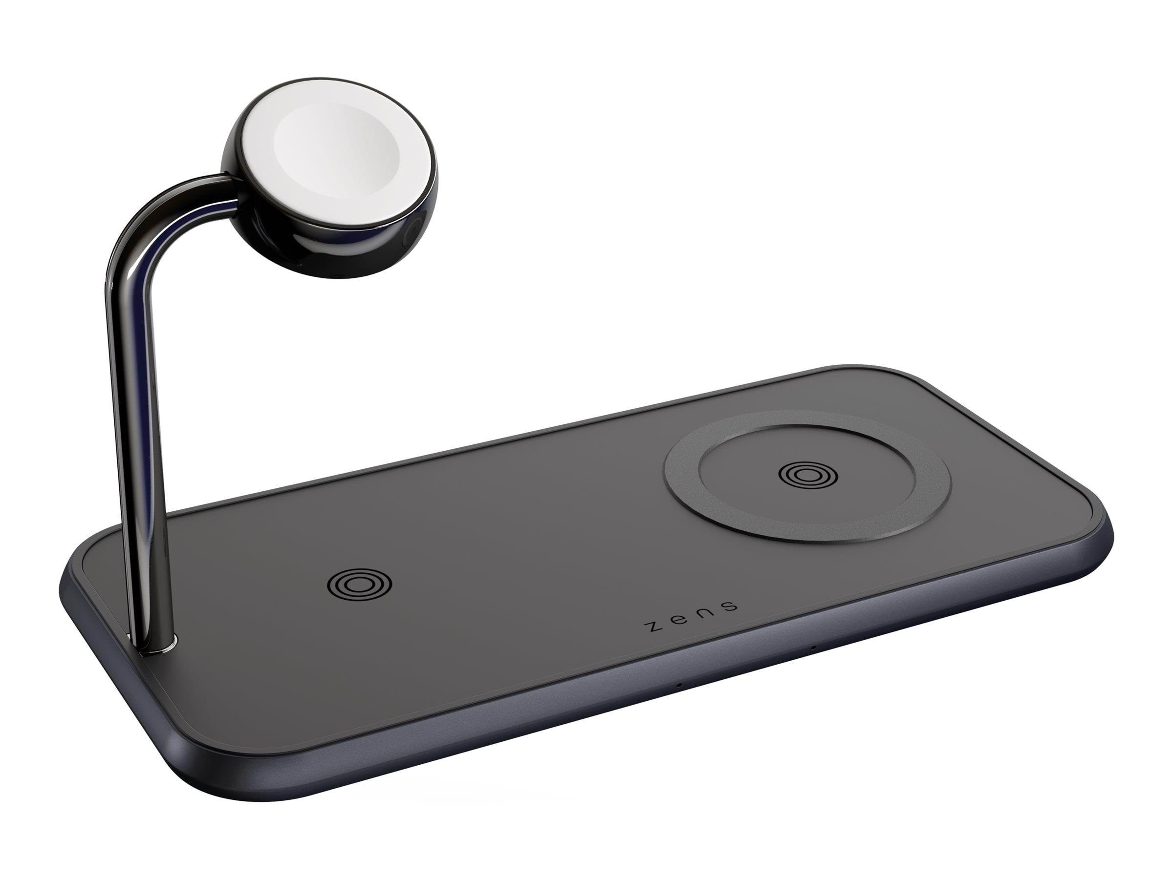 Zens Dual+Watch Aluminium Magnetic Wireless Charger Black - Handys Adapter Und Ladegeraete Zedc05bm/00