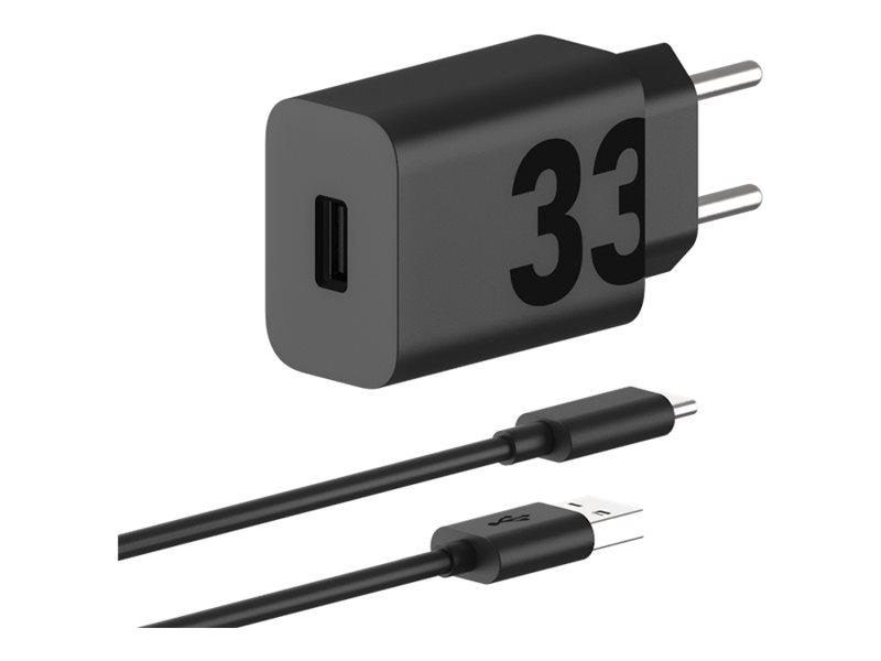 Motorola Turbopower 33w Power Adapter - Black (Incl. Usb-a -> Usb-c Cable) - Handys Adapter Und Ladegeraete