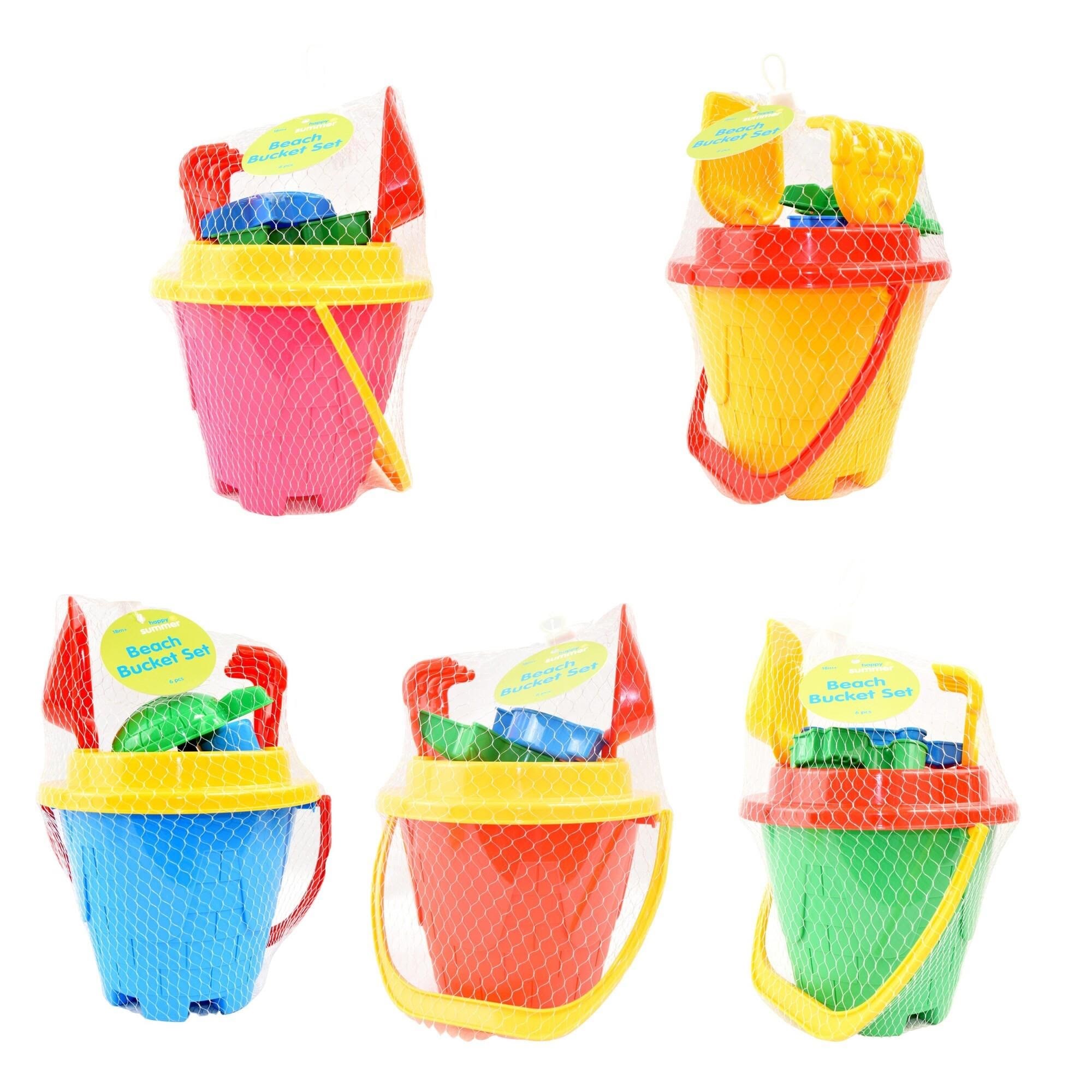 Happy Summer Beach Bucket Set 6 Pcs - Assorted - Spiele im Freien