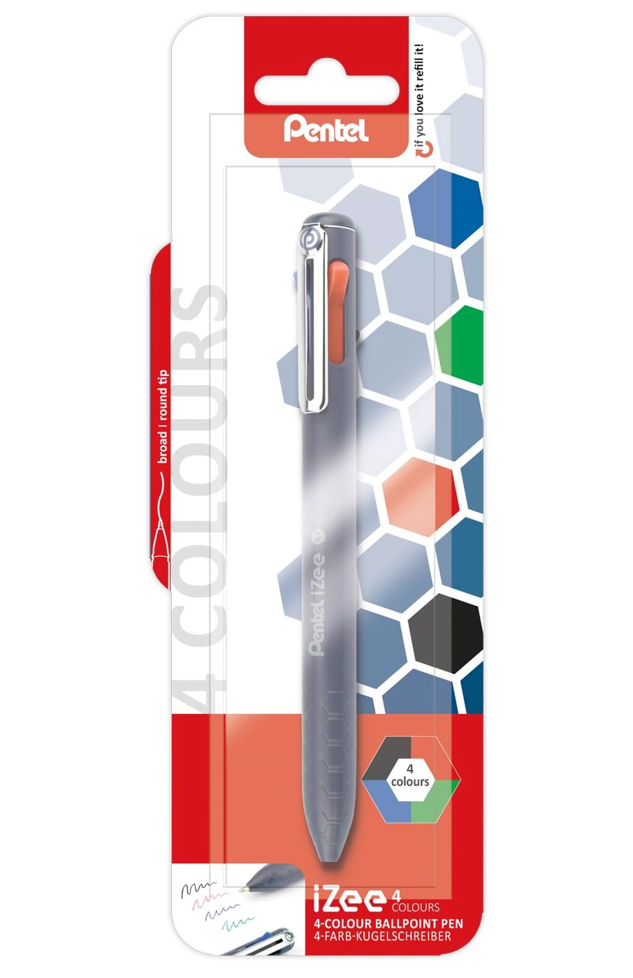 Pentel Xbxc470dc/1 Izee Ballpointpen 4-colour - Utensilien Zum Schreiben Und Zeichnen