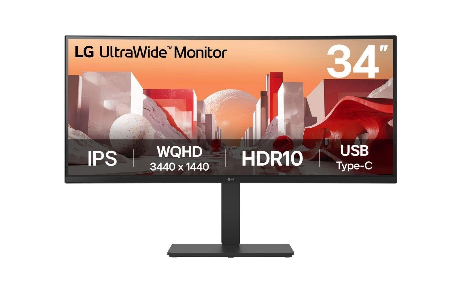 34" LG Ultrawide 34ba75qe-b - 3440x1440 (Uwqhd) - 60hz - Ips - 90w Usb-c - Kvm Switch - Bildschirm Black