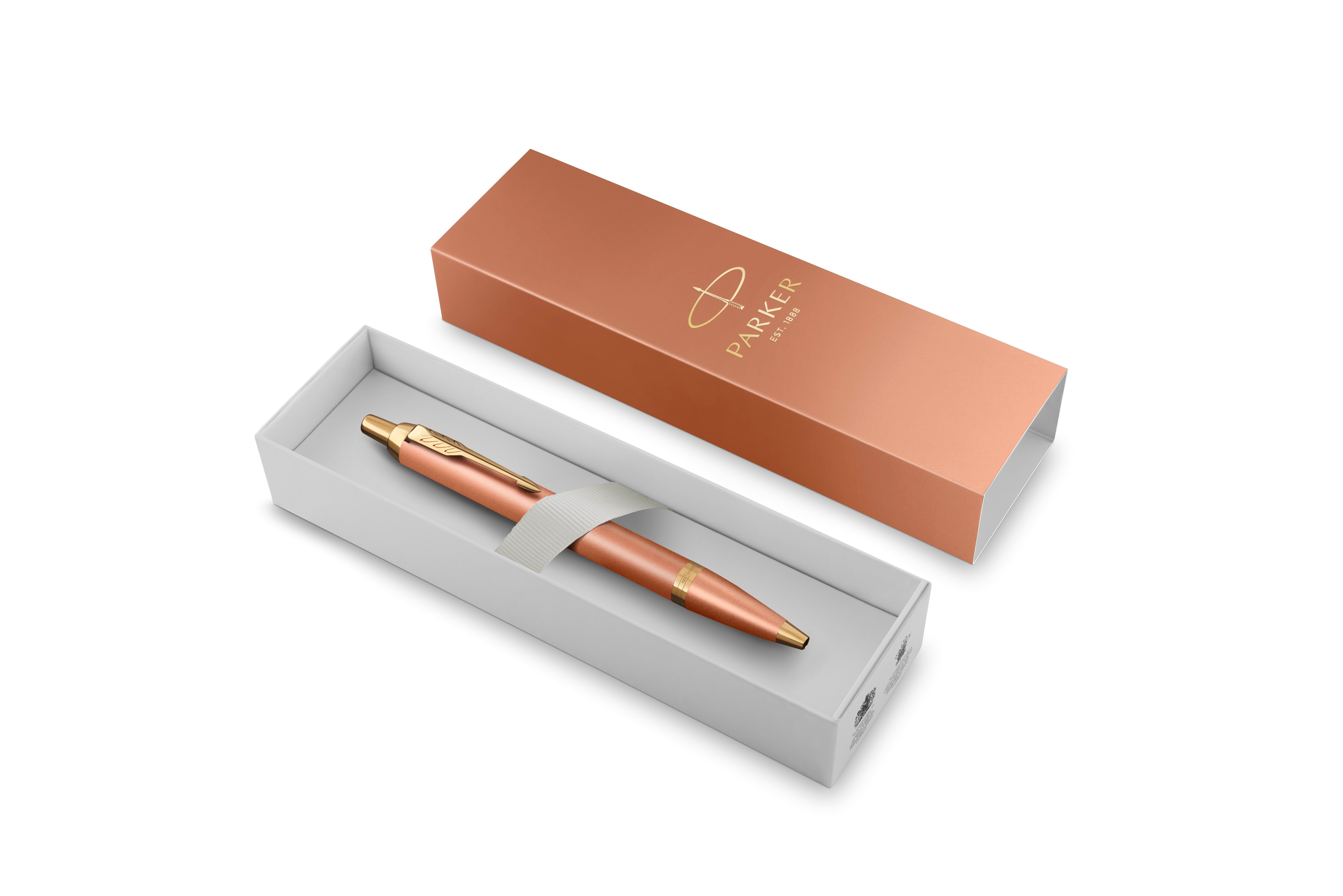 Parker IM Writing Rituals Ballpoint Uplifting Orange Finish With Gradient & Gold Trims Medium Point Blue Ink Gift Box - Utensilien Zum Schreiben Und 