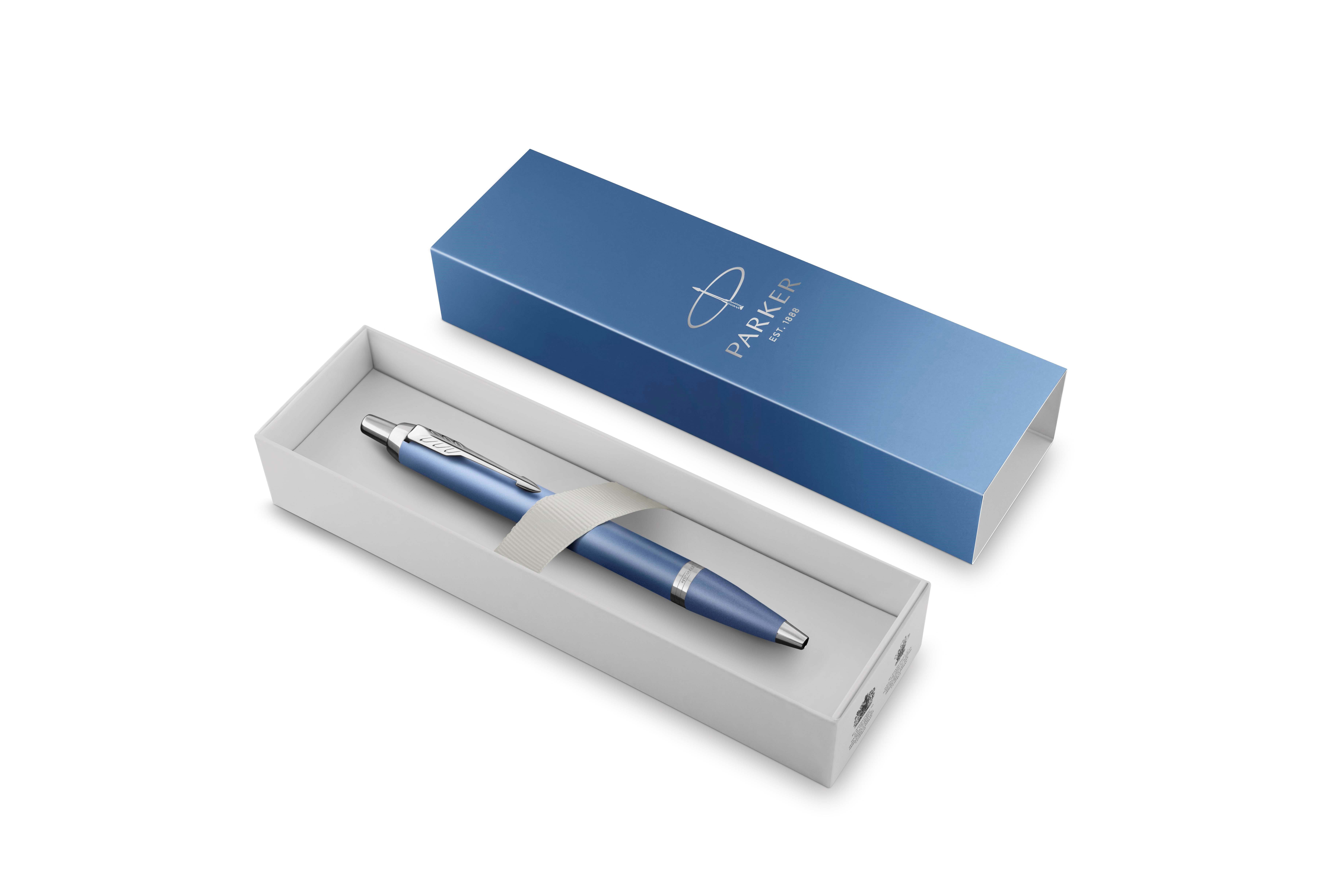Parker IM Writing Rituals Ballpoint Peaceful Blue Finish With Gradient & Chrome Trims Medium Point Blue Ink Gift Box - Utensilien Zum Schreiben Und 