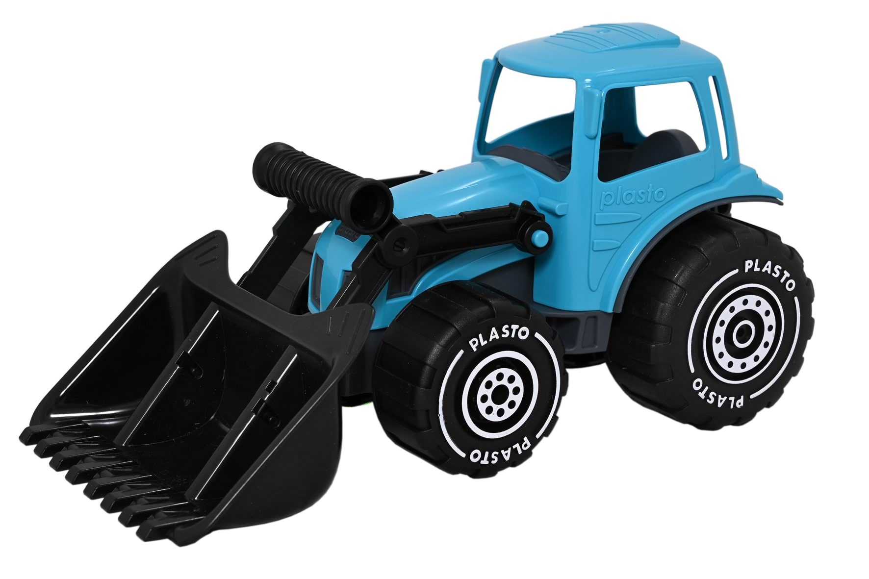 Plasto Tractor With Frontloader. Turquoise. 32 cm - Spiele im Freien 1674000tub