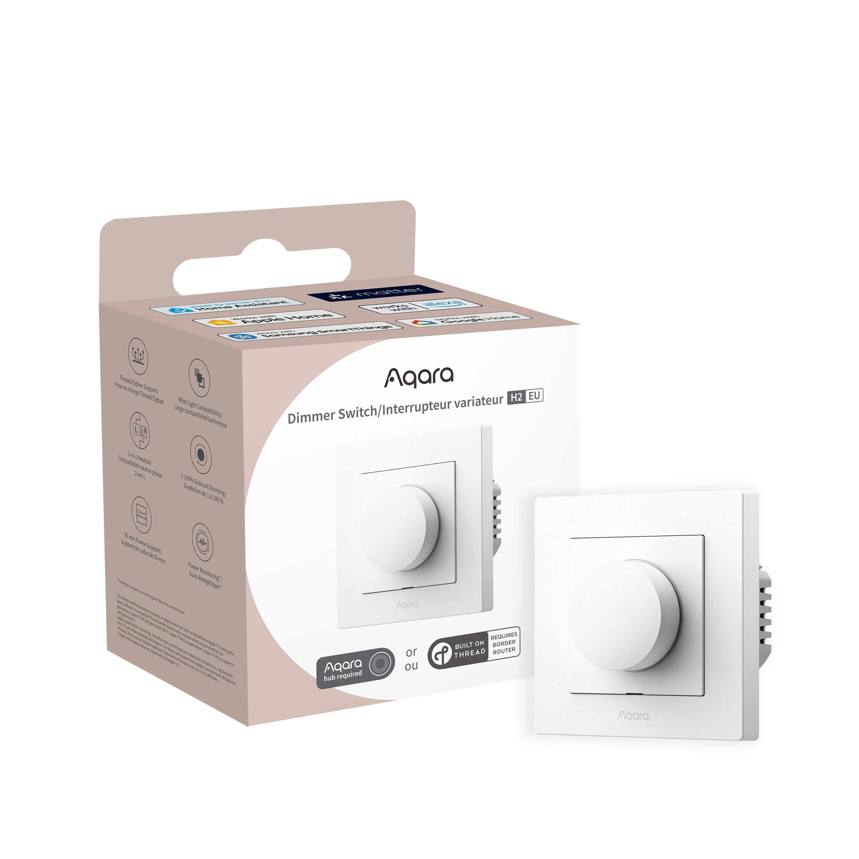 Aqara Dimmer Switch H2 EU - White - Smart Home Kd-r01d-w