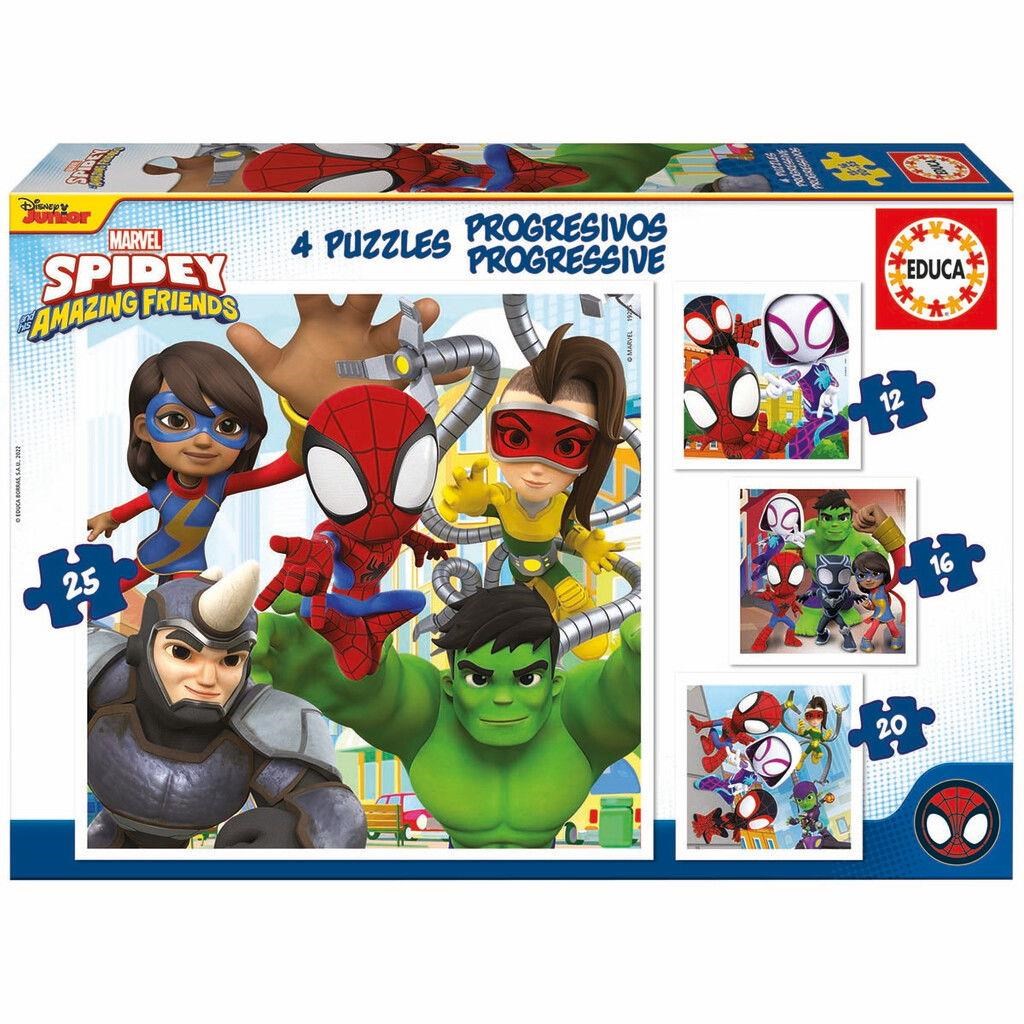 Educa 12-16-20-25 Progres. Spidey&Amazing Friends - Puzzle