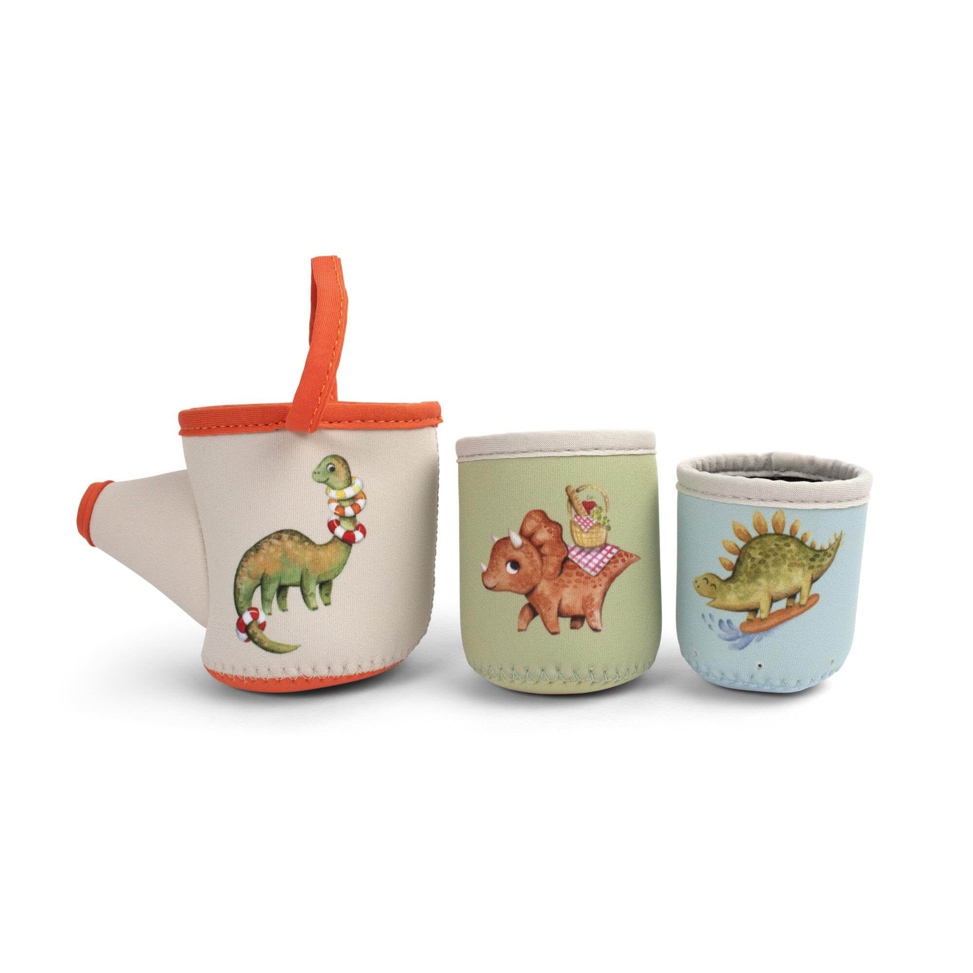 Filibabba Neoprene Bath Toys - Dino Activity Cups - Baby Spielzeug