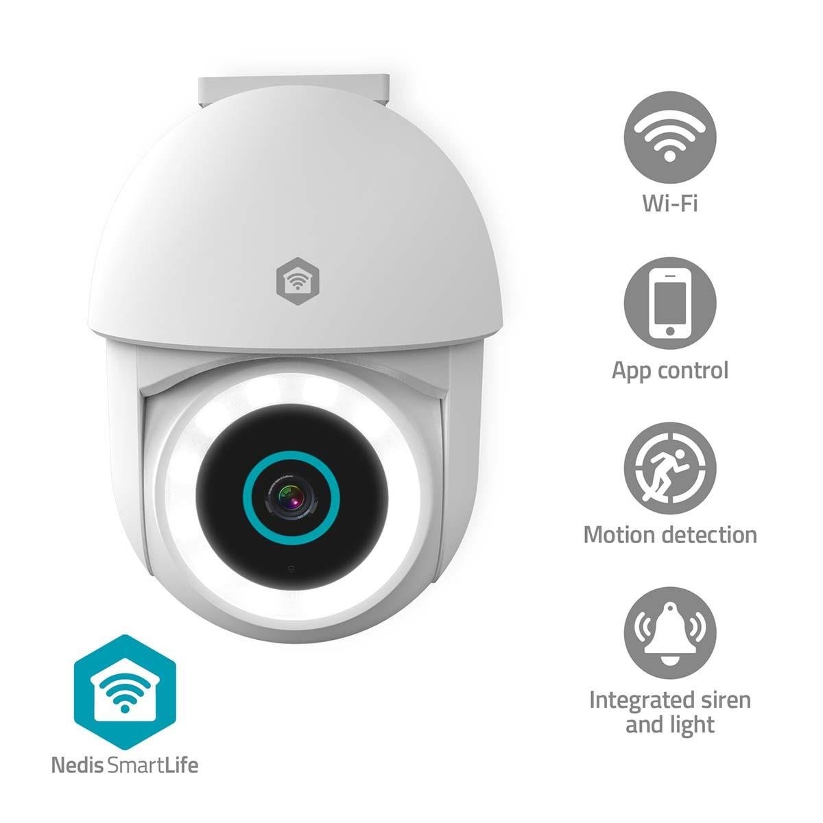 Nedis Smartlife Outdoor Camera Wi-fi 3mp Full HD 1296p Ip65 With Motion Sensor Night Vision White - Netzwerkkamera Wifico22cwt