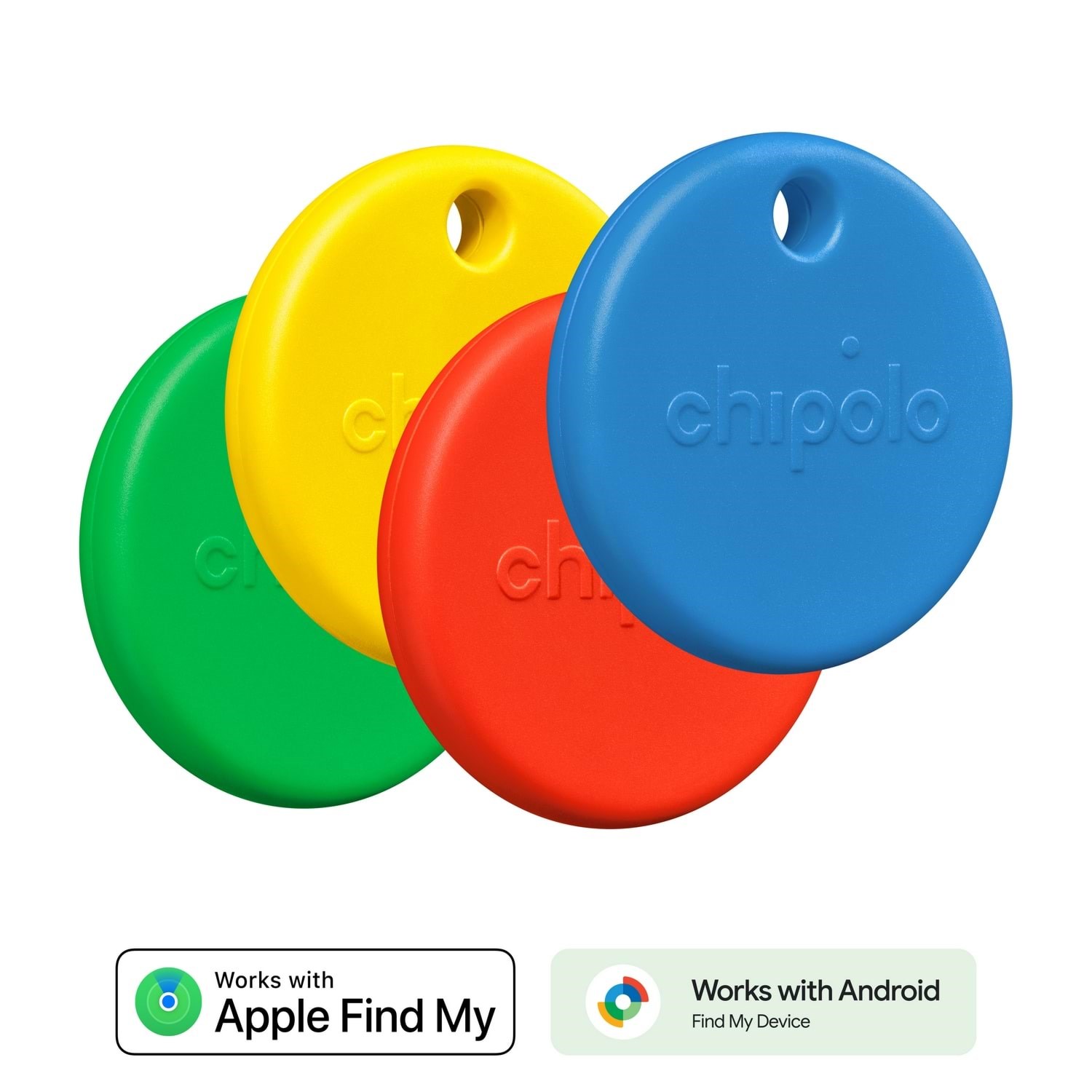 Chipolo Pop - Red/blue/yellow/green (4-pack) - Handys Anderes Zubehoer