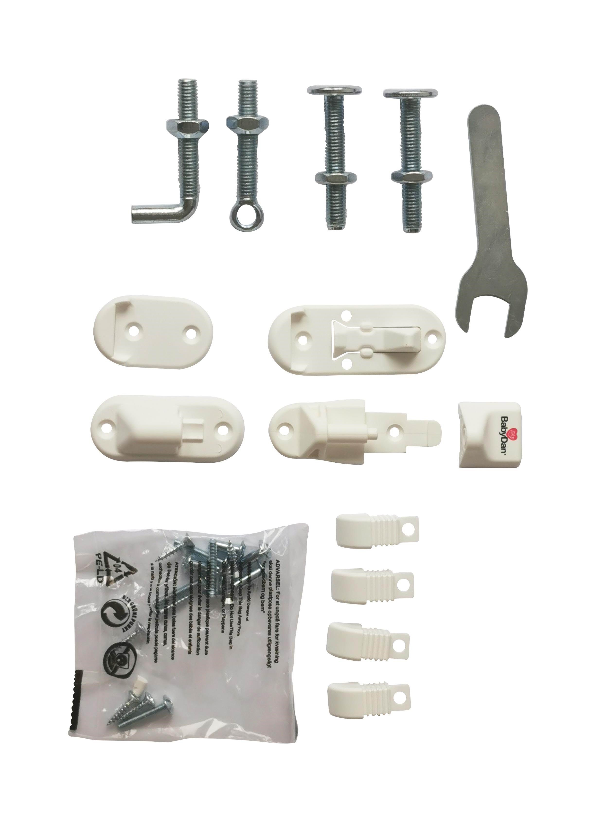 Babydan Fittings For Multidan / Liva Safety Gate Metal White - Babypflege