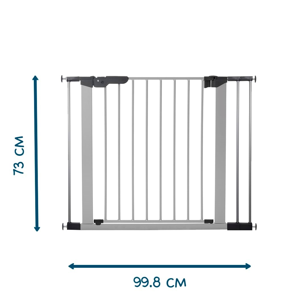 Babydan Premier Safety Gate With 3 Extensions 92.5-99.8 cm Silver - Babypflege