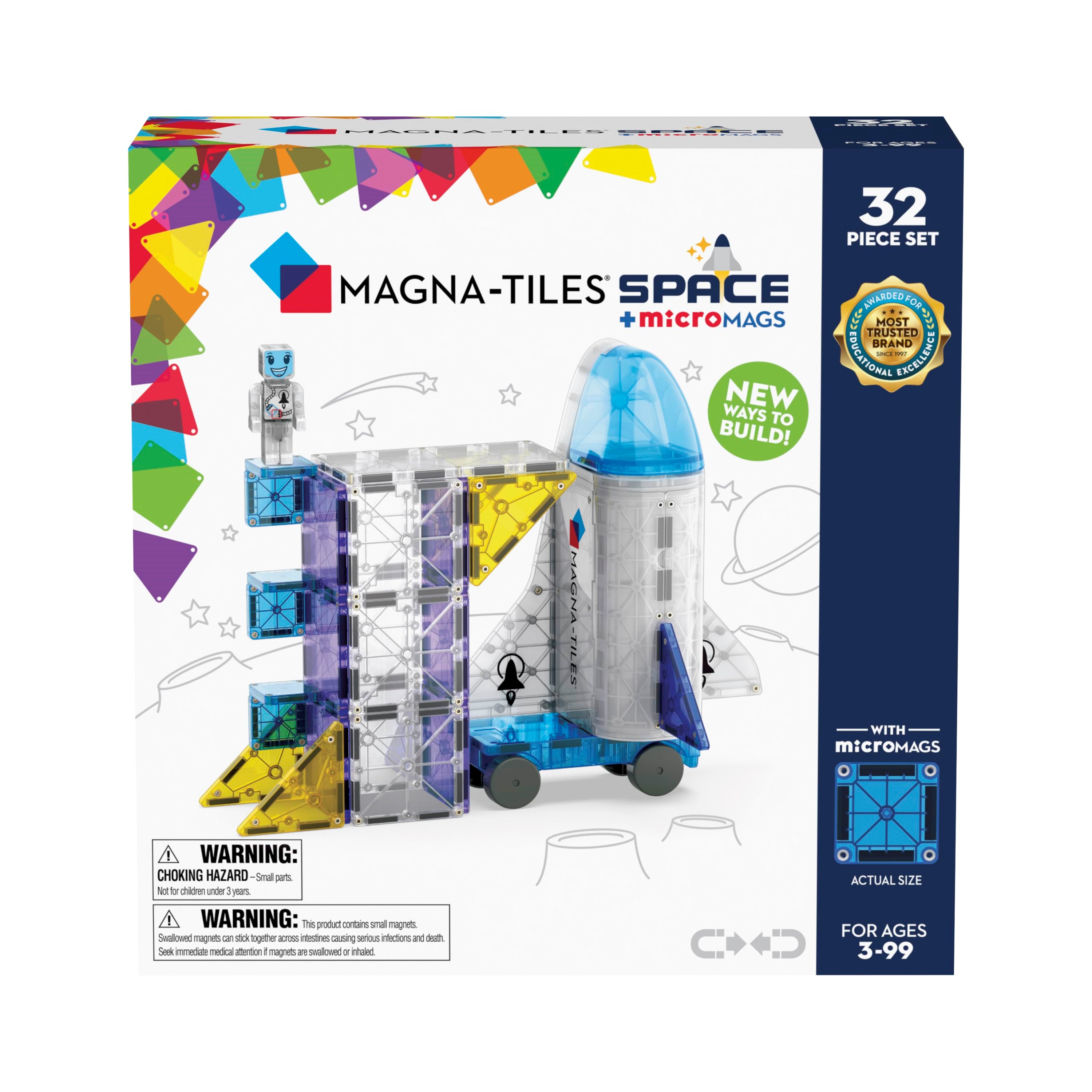 Magna-tiles Space 32-piece Magnetic Construction Set - Bausets 90288