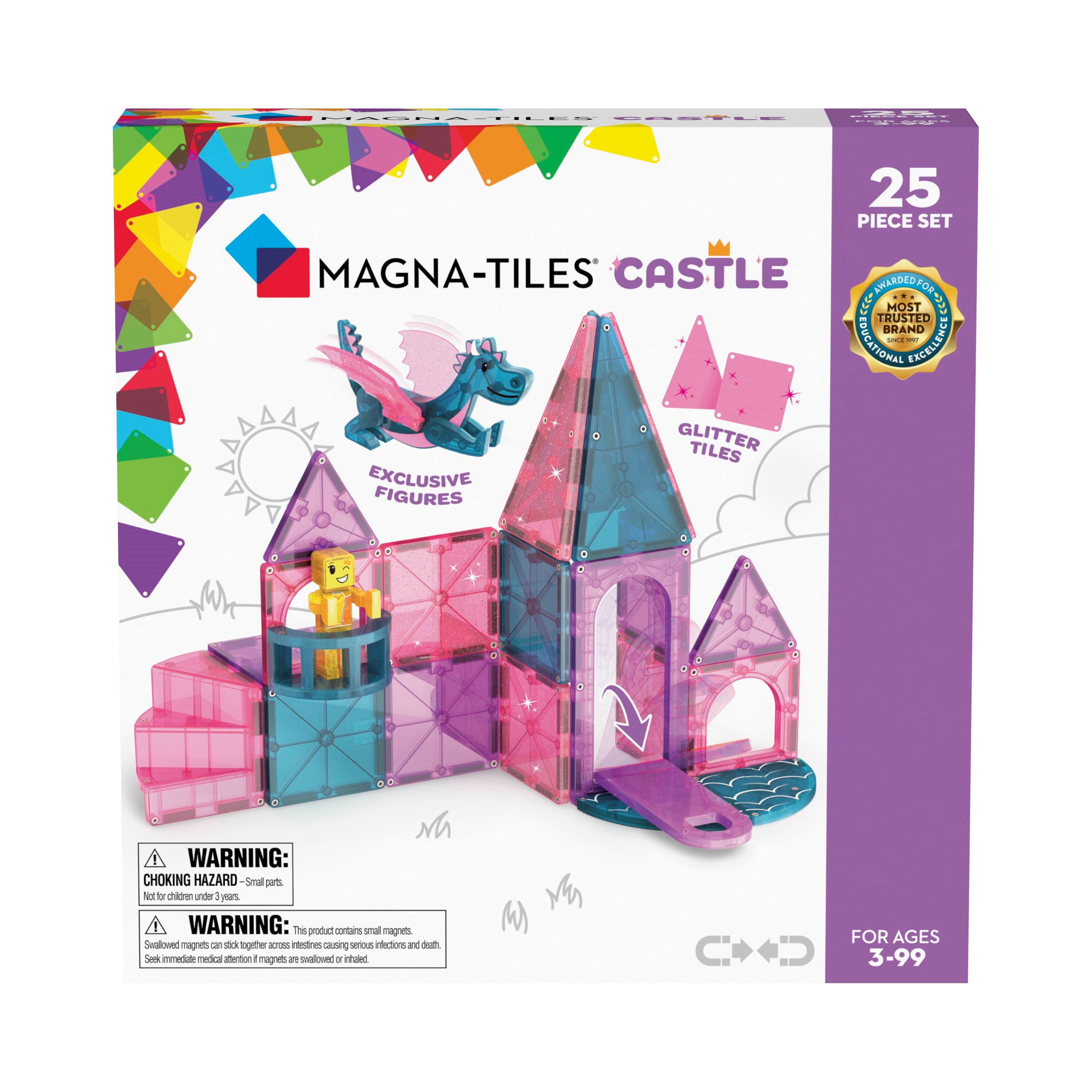 Magna-tiles Castle 25-piece Magnetic Construction Set - Bausets 90290