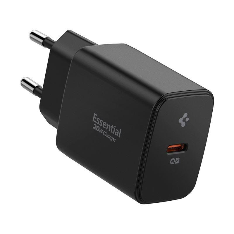 Spigen Essential 20w Wall Charger Ee201eu - Black - Handys Adapter Und Ladegeraete Ach09217