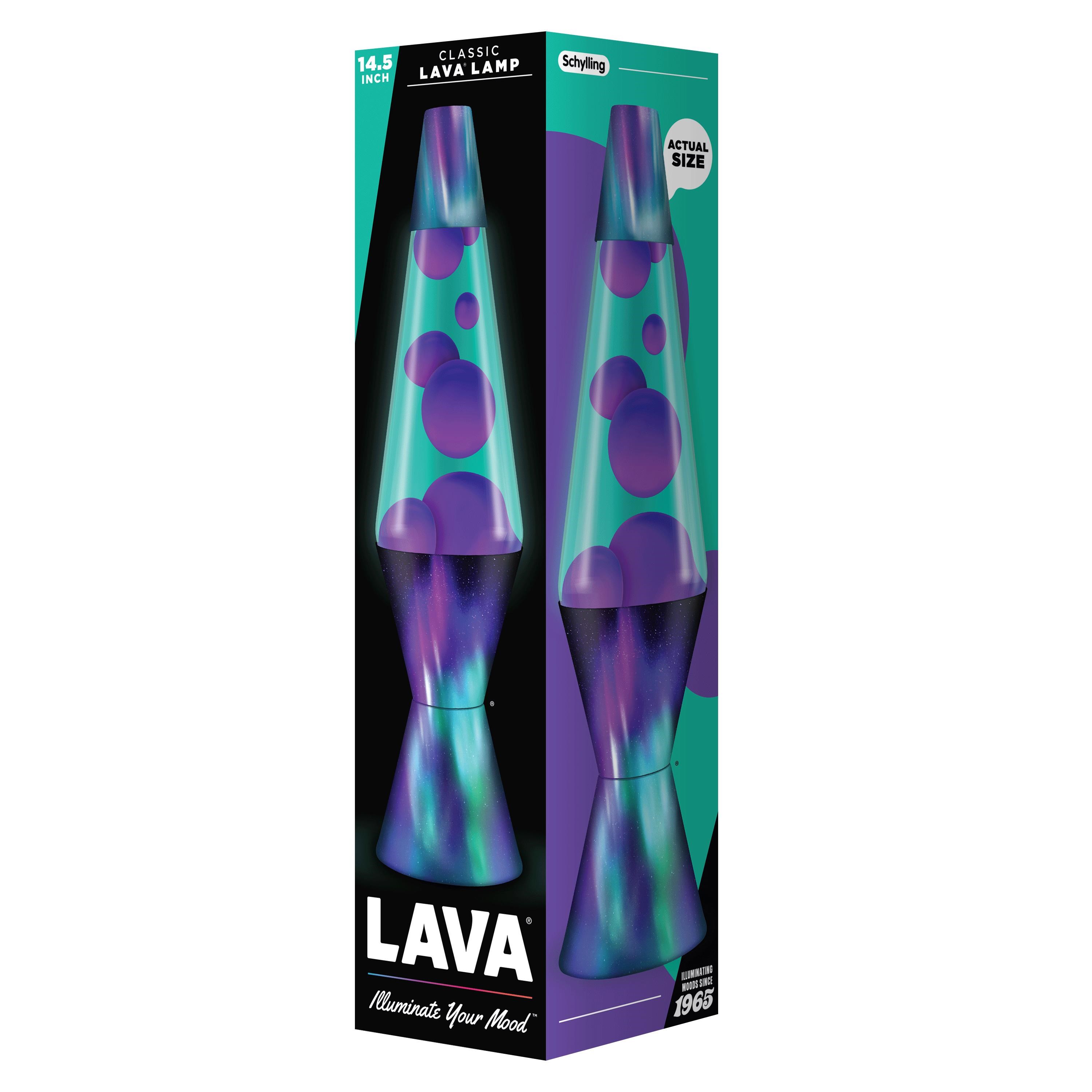 Lava Lamp 37cm Purple/teal Aurora Borealis Base - Kinder Lampen