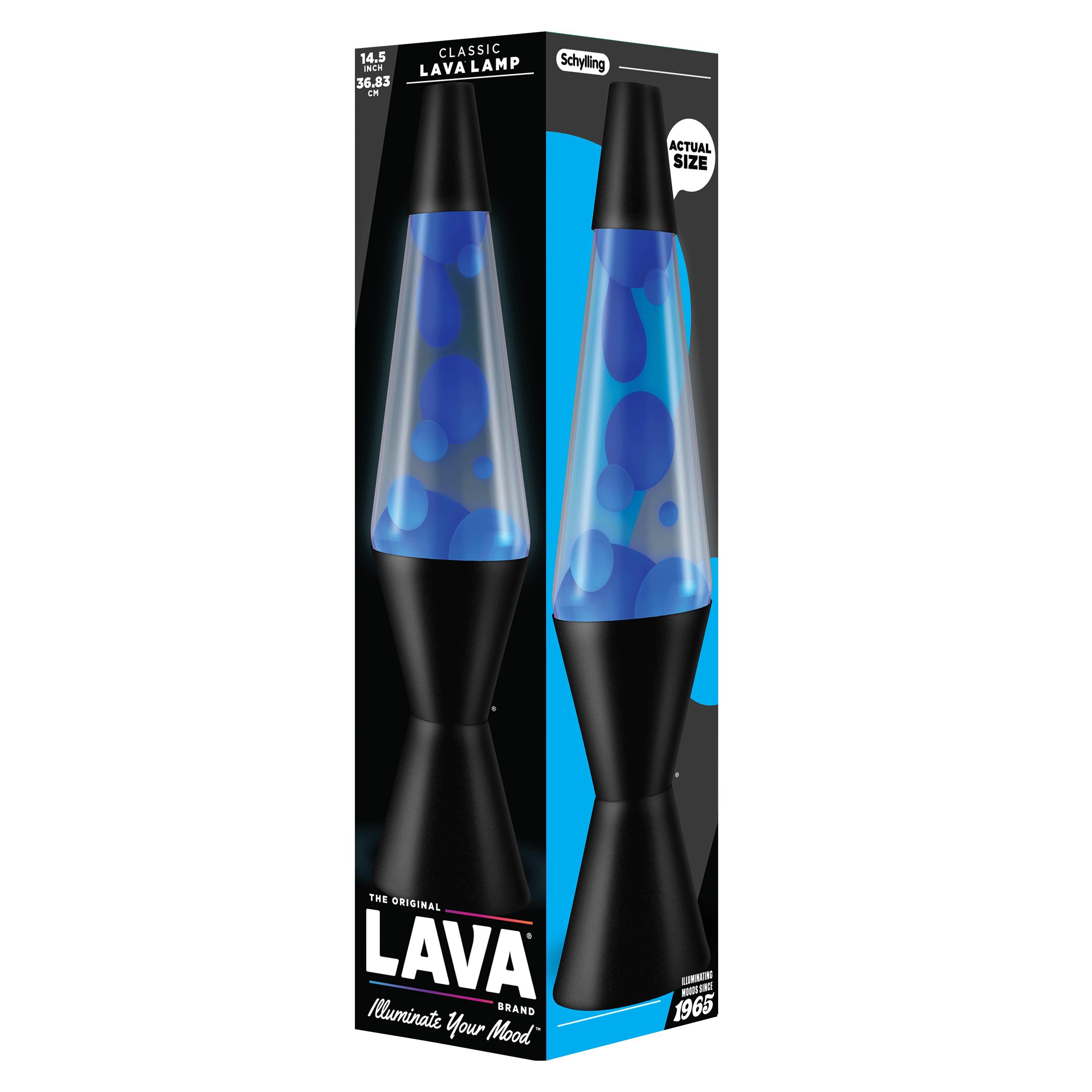 Lava Lamp Neon 37cm Blue/clear Black Base - Kinder Lampen 605904