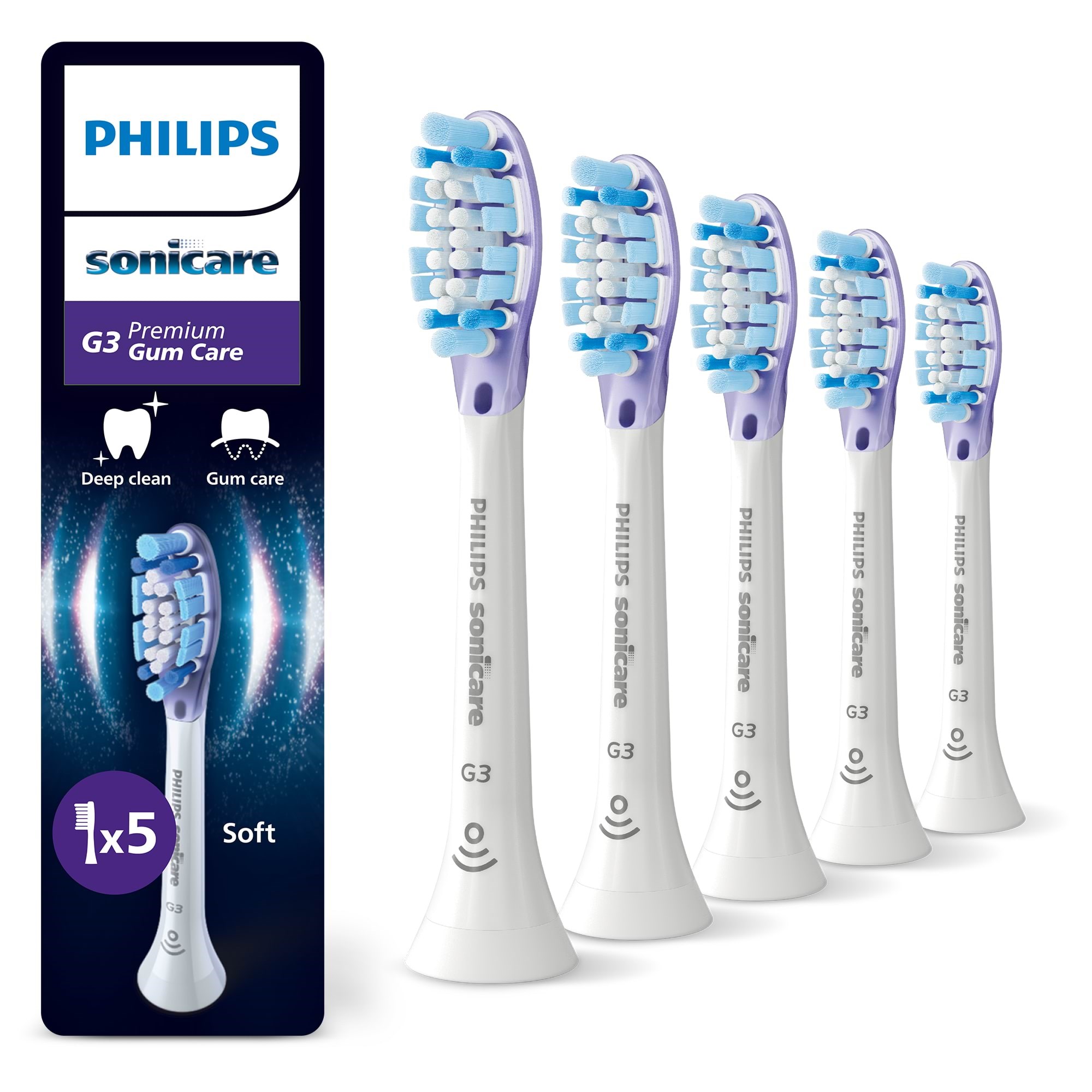 Philips Bürstenköpfe Sonicare Premium Gum Care - White - 5 Pcs - Elektrische Zahnbuersten Hx9055/87
