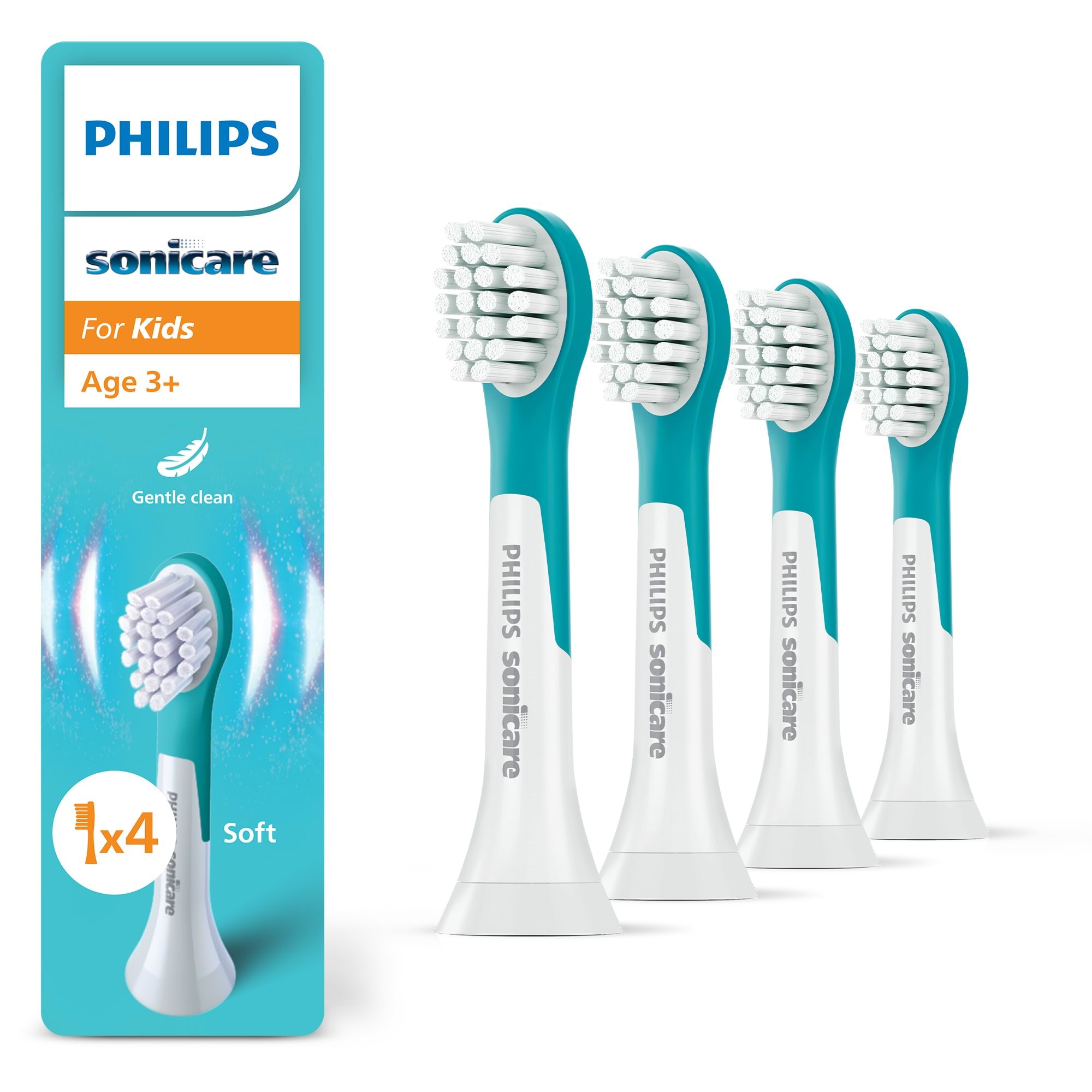 Philips Bürstenköpfe Sonicare For Kids - White - 4 Pcs - Elektrische Zahnbuersten Hx6034/90