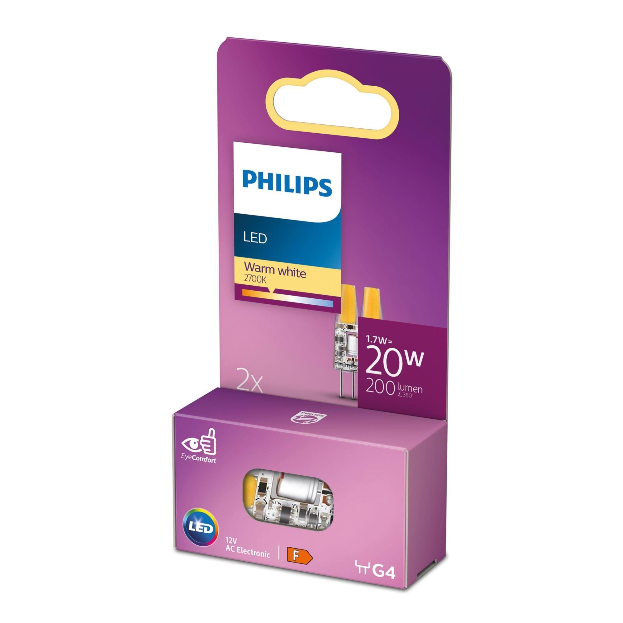 Philips Led-lampe Spot 1.7w/827 (20w) 2-pack G4 - Led Birnen 929003779031