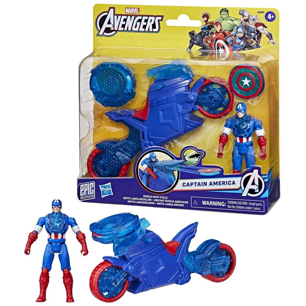 Marvel Avengers Epic World of Action Captain America Shield-shot Cycle 10 cm - Figuren