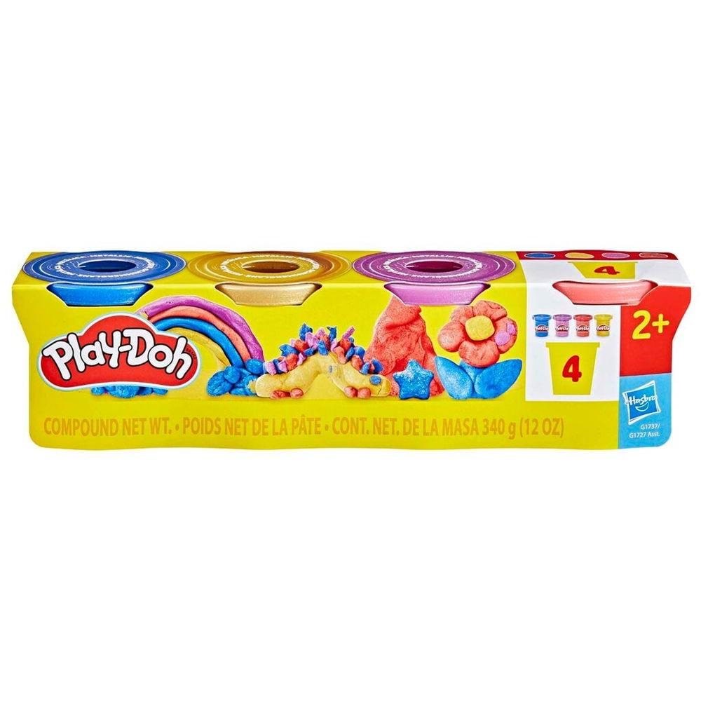 Play-doh Shimmery Metallics 4 Pack 340g - Bausets