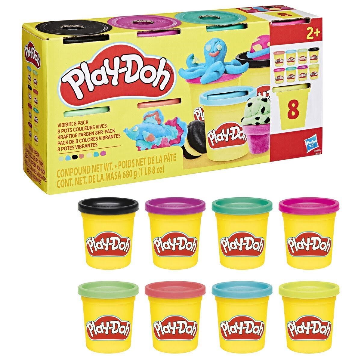 Play-doh Vibrant 8 Pack Solid 680g - Bausets G06925x0