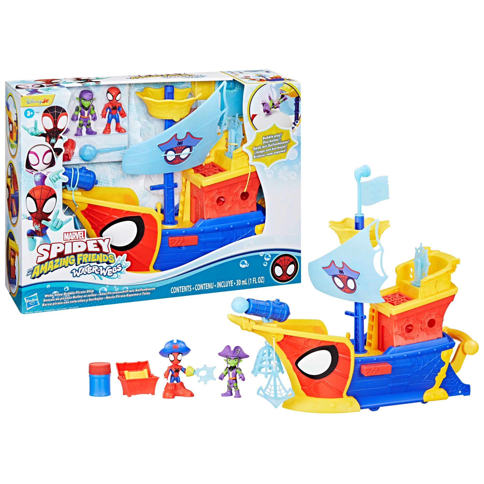 Marvel Spidey And His Amazing Friends Water-webs Bubble Pirate Ship - Spielzeugauto