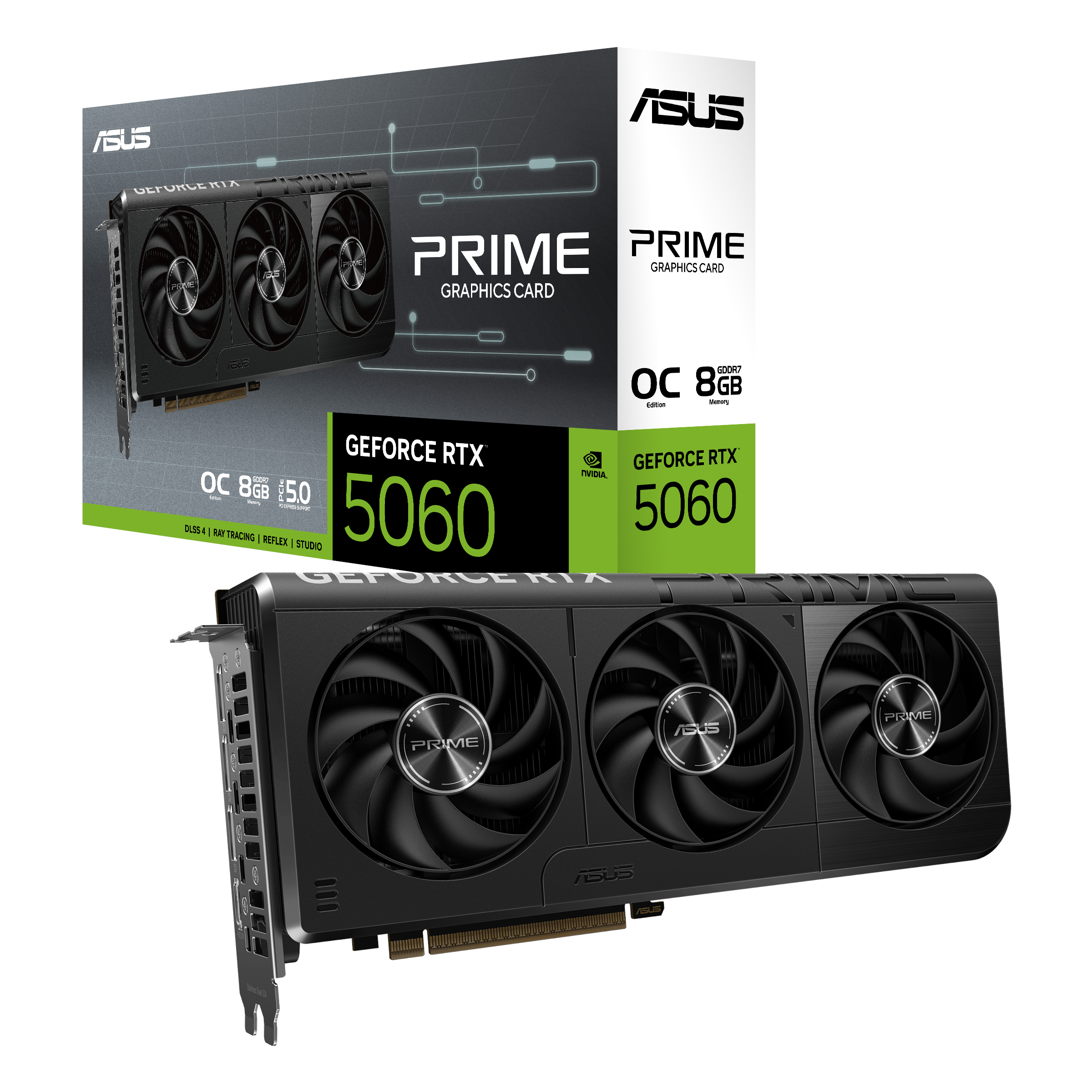 Asus Geforce Rtx 5060 Prime OC - 8gb Gddr7 Ram - Grafikkarte Schwarz 90yv0n10-m0na00