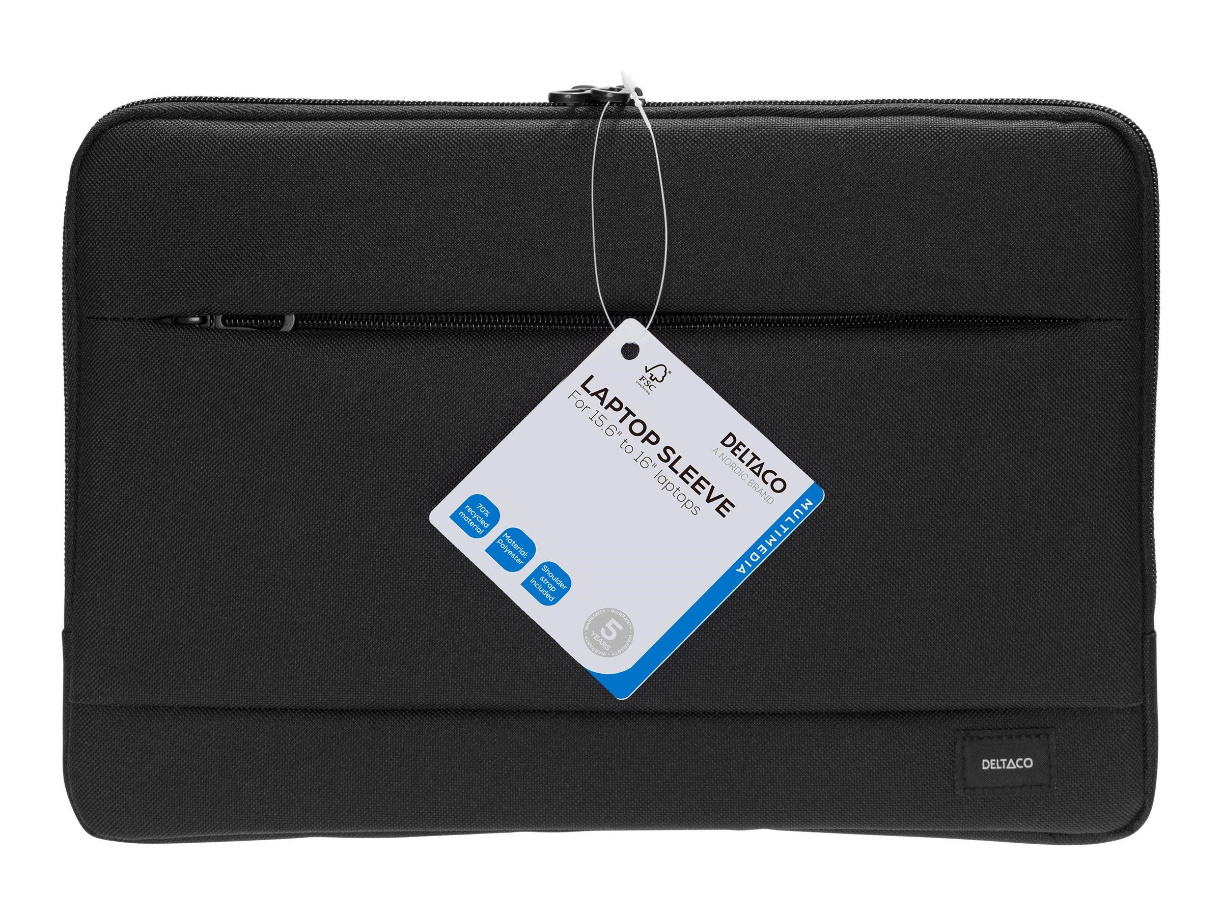 Deltaco Recycled - 15.6" - Sleeve - Taschen Schwarz Nv-804-r