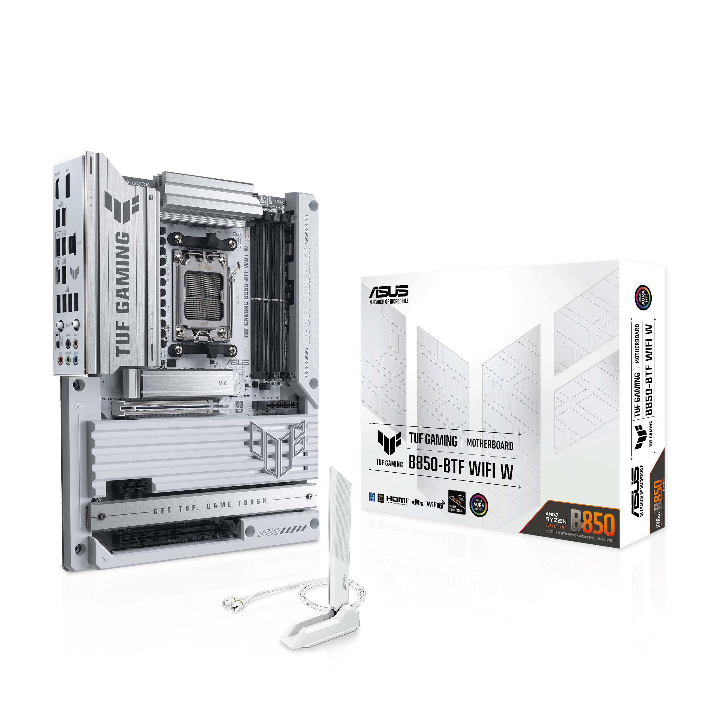 Asus Tuf Gaming B850-btf Wifi White Mainboard - Amd B850 - Amd Am5 - Ddr5 Ram - Atx (Btf Standard)