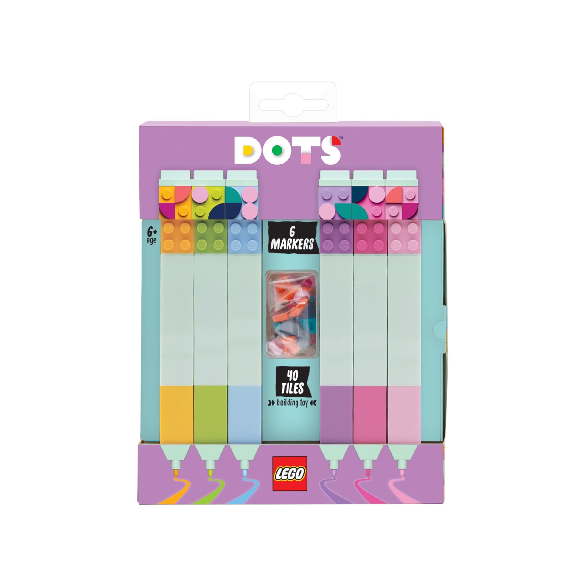 Euromic Lego Dots Markers 6-pack + 40 Colourful Tiles - Hobby Zubehoer 4010075-52797