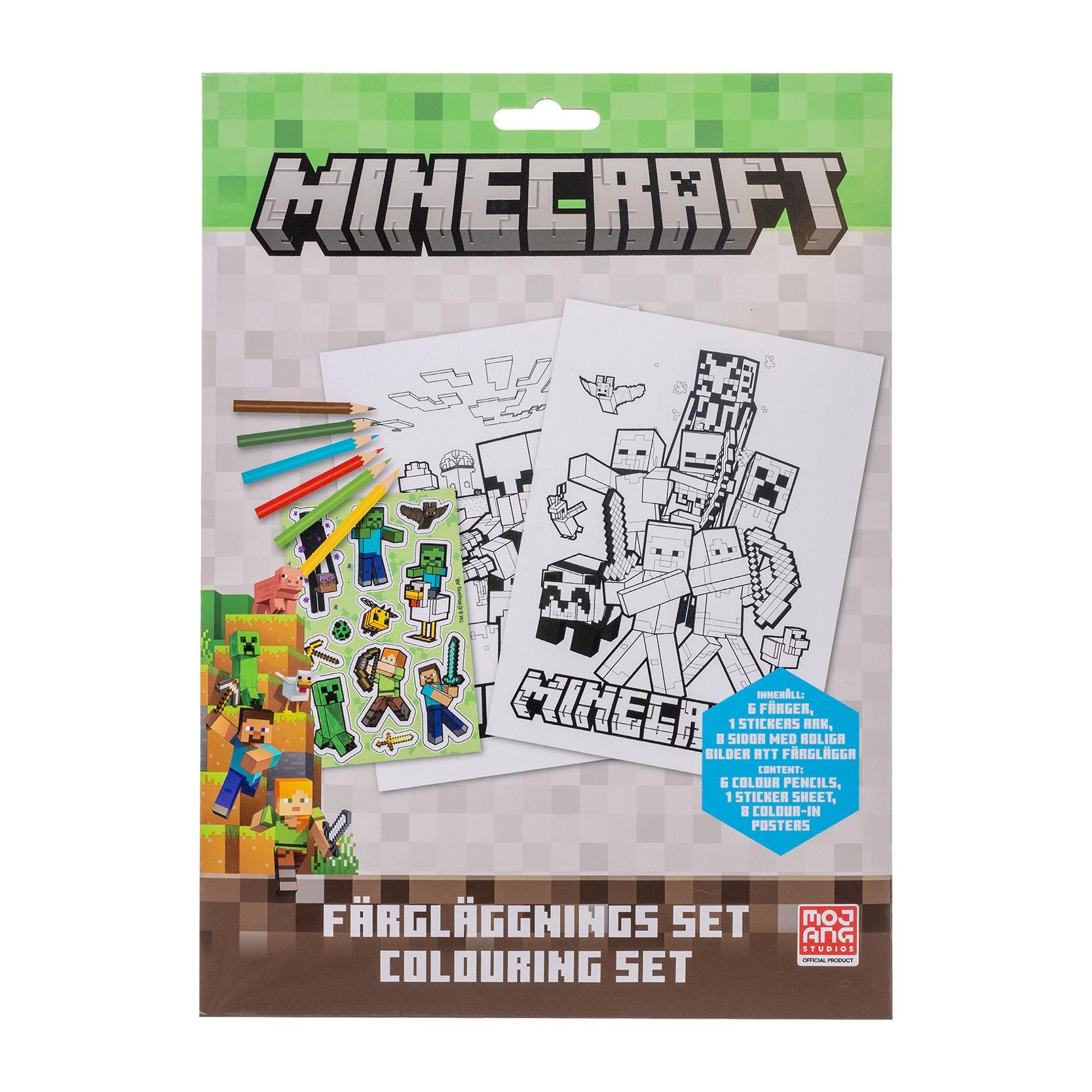 Euromic Minecraft Coloring Set W/6 Col. Pencils Sticker - Schul Zubehoer 166506853