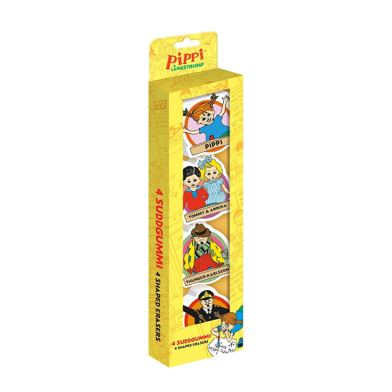 Euromic Pippi 4-pack Erasers in Box - Schul Zubehoer