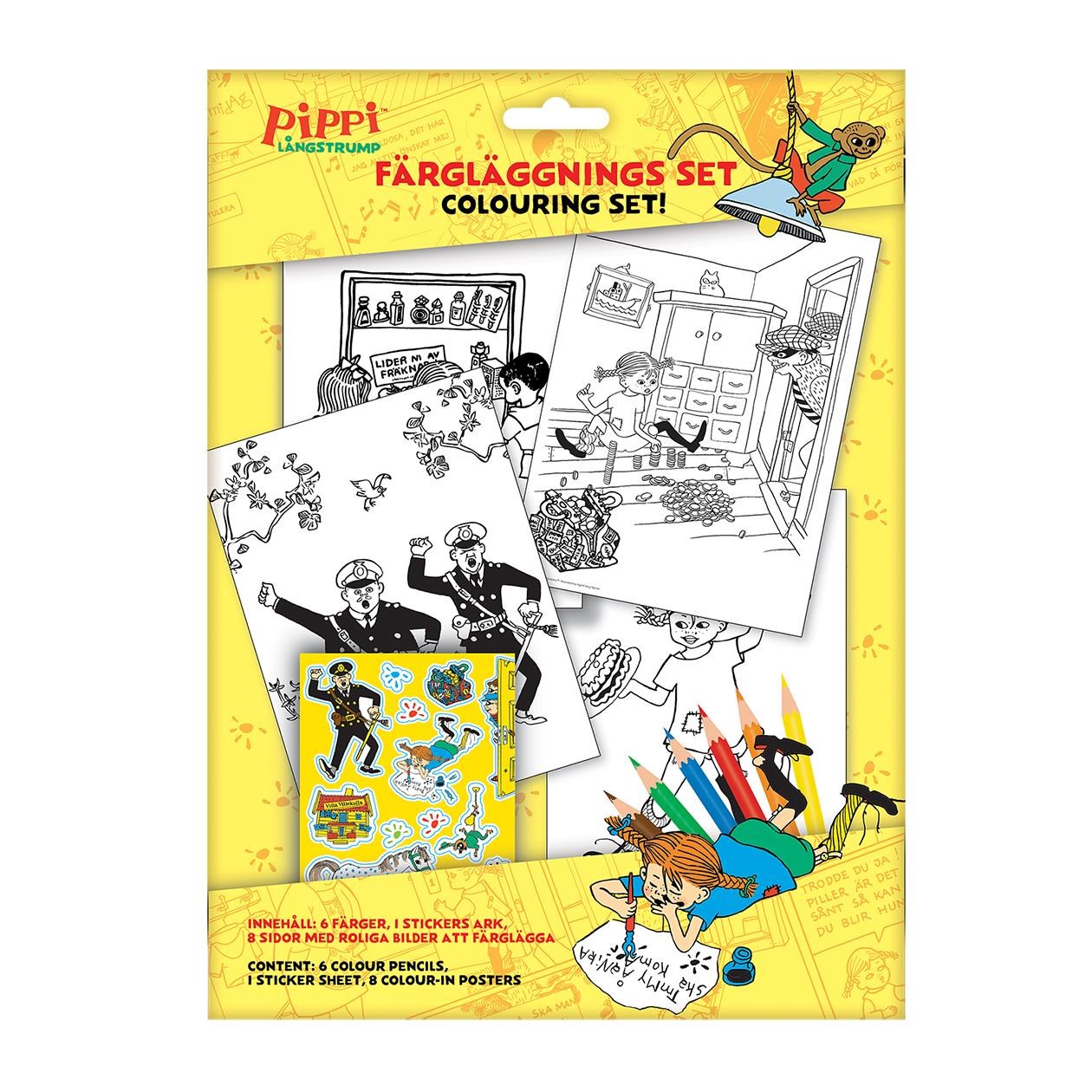 Euromic Pippi Coloring Set W/6 Col. Pencils Stickers - Utensilien Zum Schreiben Und Zeichnen 163706853