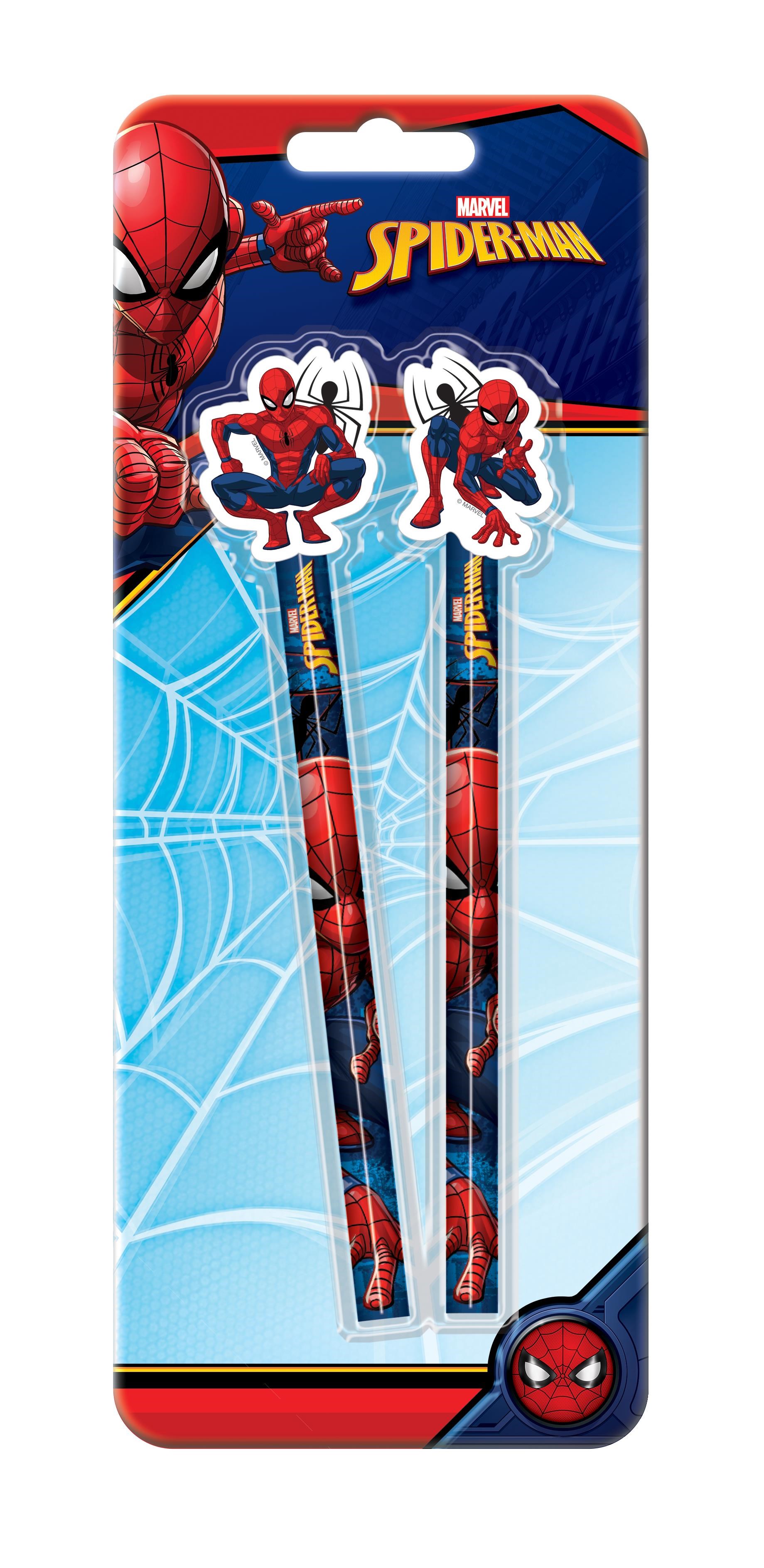 Euromic Spiderman 2-pack Pencils W/eraser Toppers - Schul Zubehoer