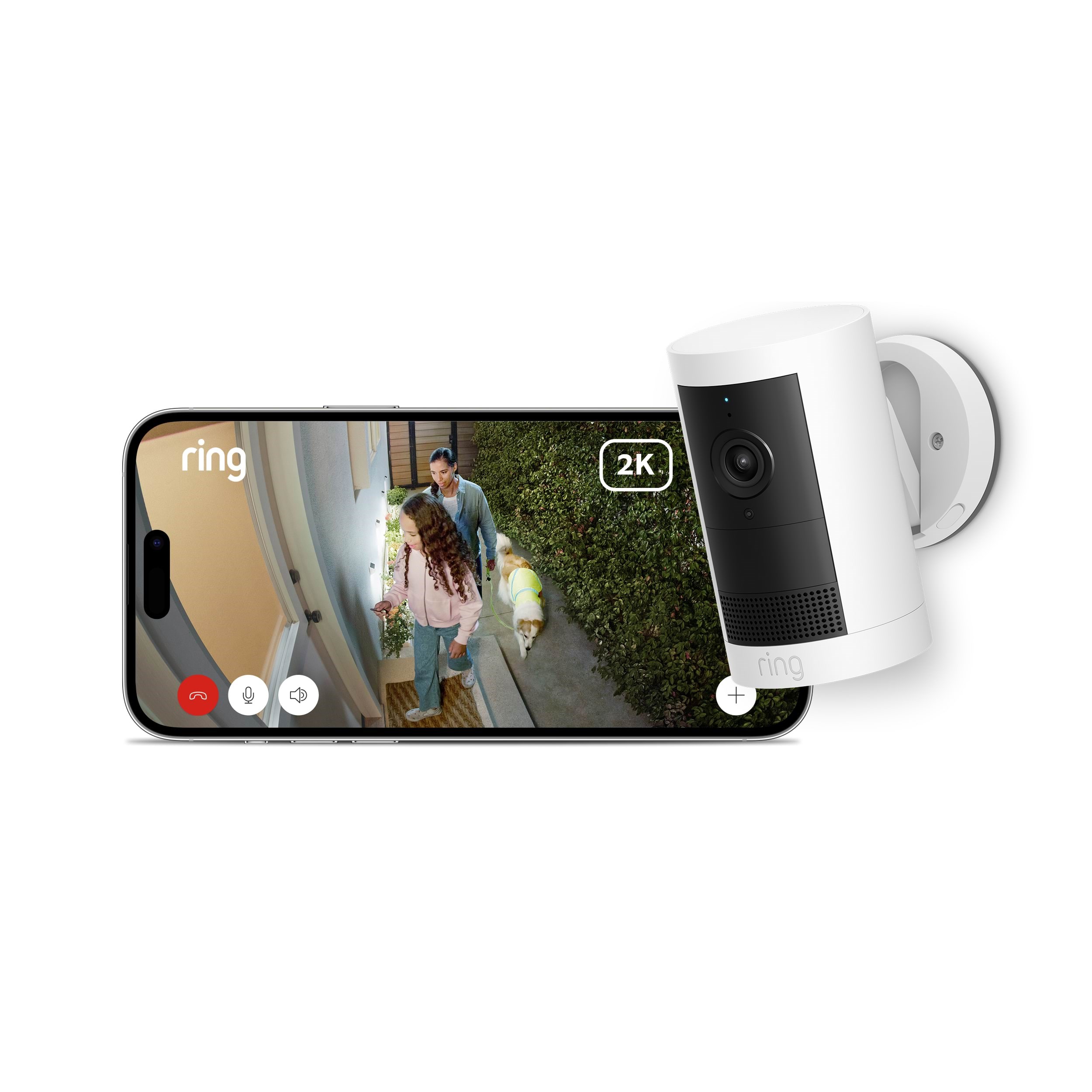 Ring Outdoor Cam Plus Battery - Retinal 2K - White - Smart Home B0d23y1n3y