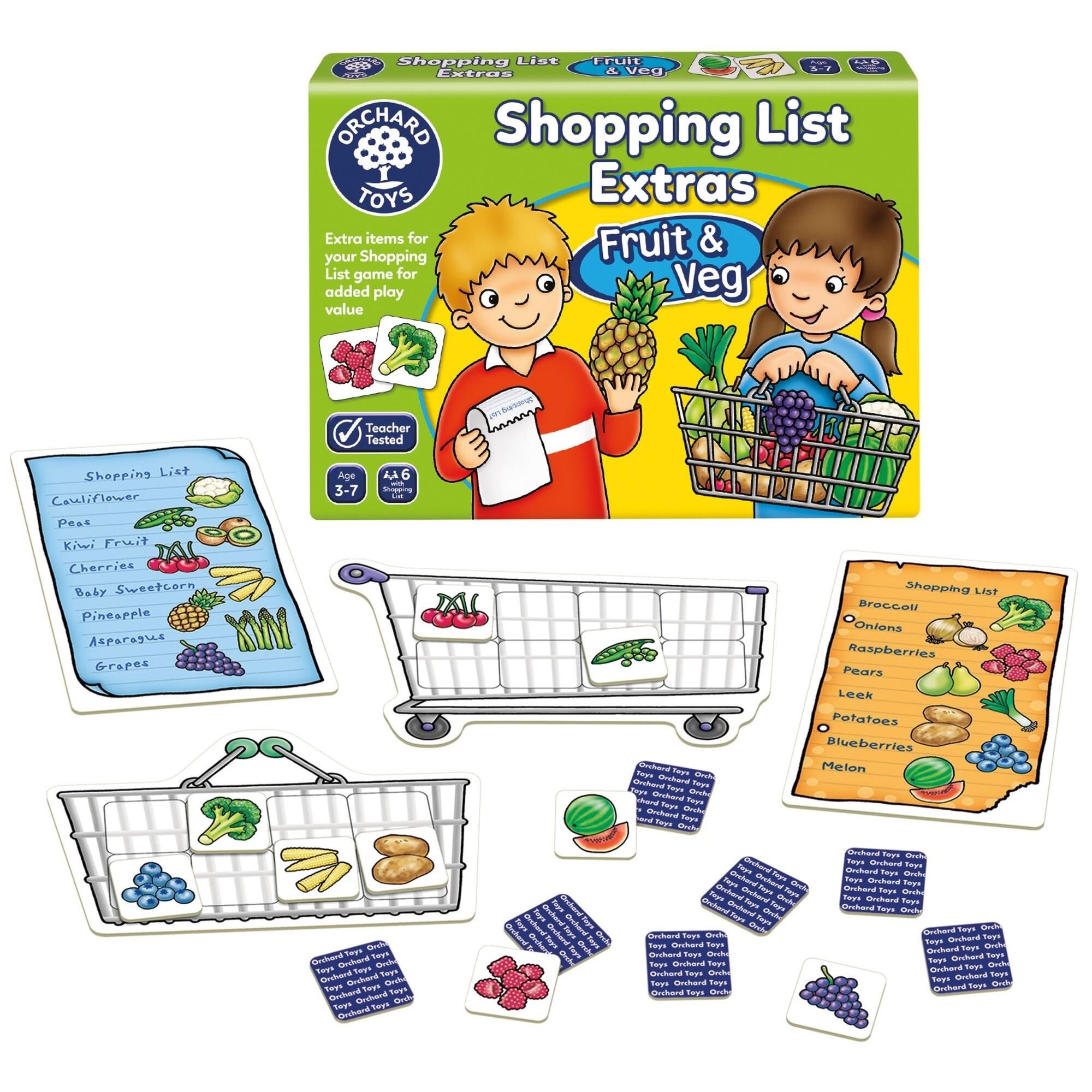 Orchard Shopping List Extras Fruit & Veg - Brettspiele
