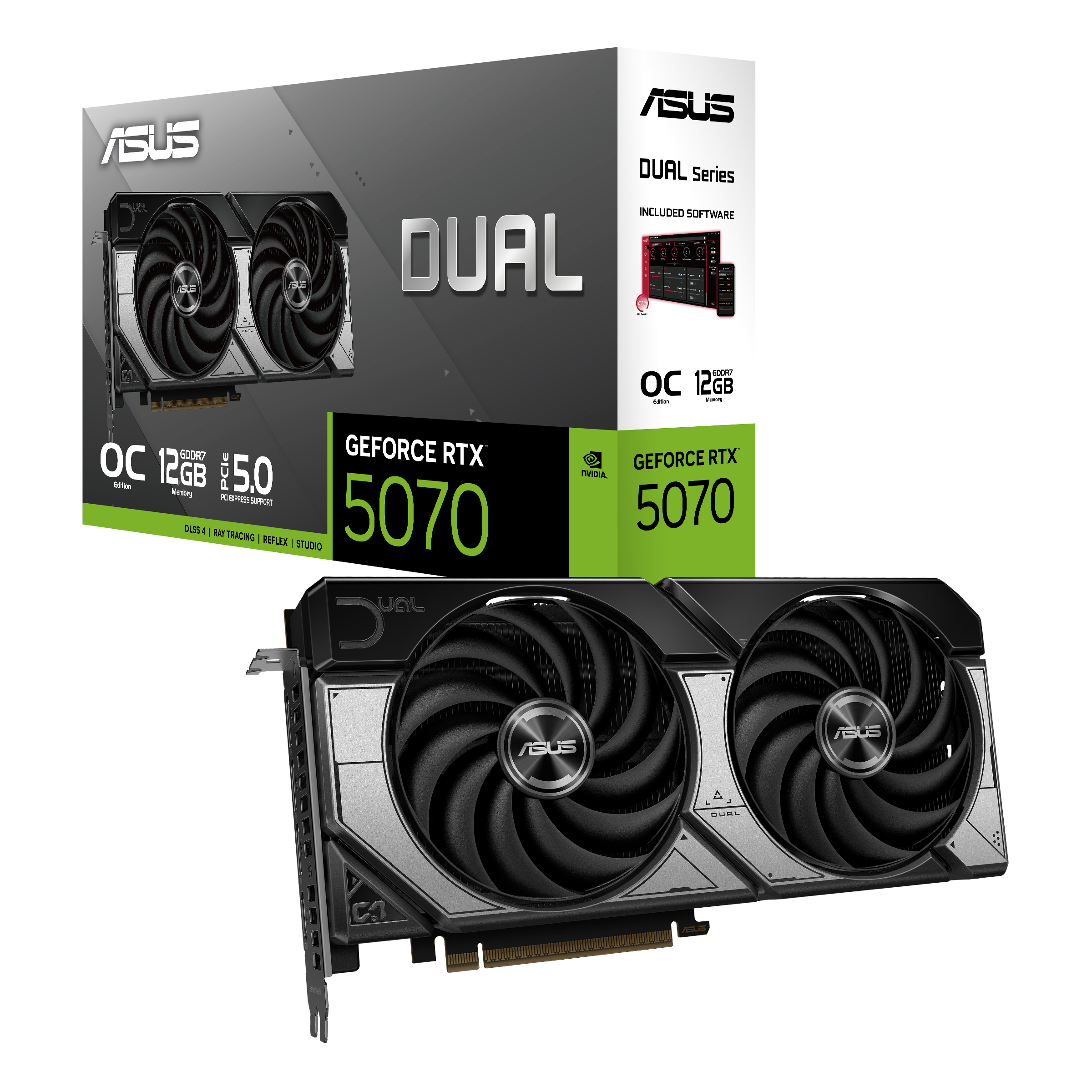 Asus Geforce Rtx 5070 Dual OC - 12gb Gddr7 Ram - Grafikkarte Schwarz 90yv0m17-m0na00