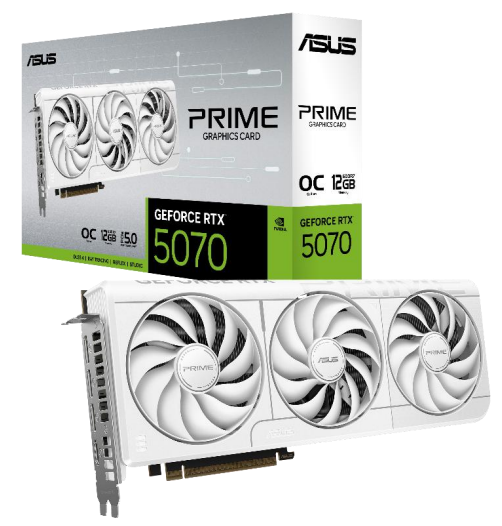 Asus Geforce Rtx 5070 Prime OC White - 12gb Gddr7 Ram - Grafikkarte