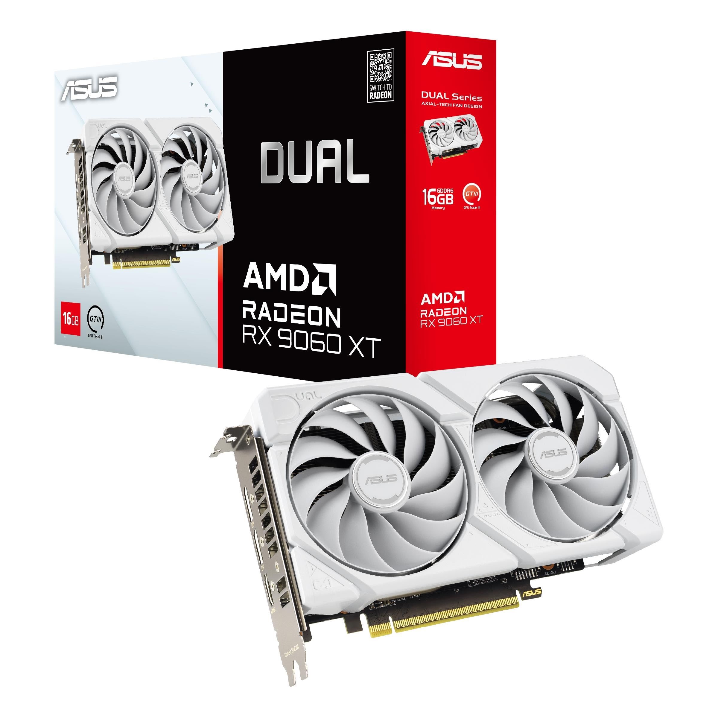 Asus Radeon RX 9060 XT Dual White - 16gb Gddr6 Ram - Grafikkarte Weiß 90yv0lg3-m0na00