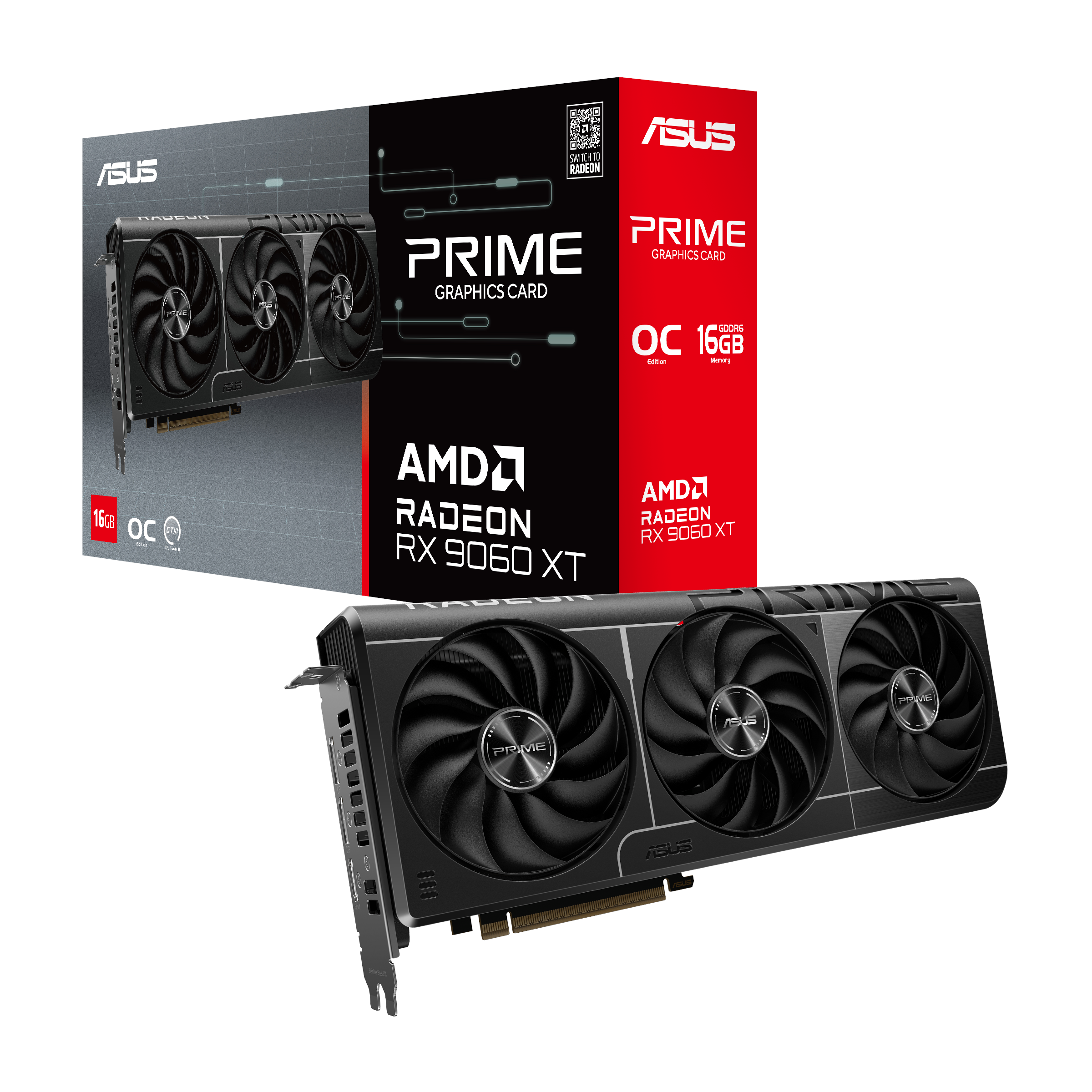 Asus Radeon RX 9060 XT Prime OC - 16gb Gddr6 Ram - Grafikkarte Schwarz 90yv0lf1-m0na00