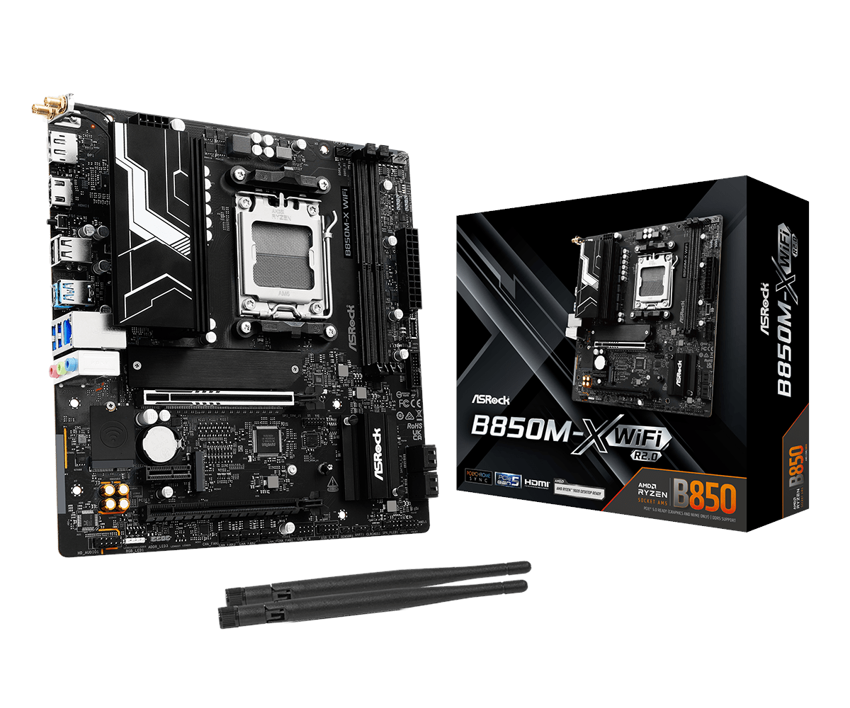 Asrock B850m-x Wifi R2.0 Mainboard - Amd B850 - Amd Am5 - Ddr5 Ram - Micro-atx 90-mxbsh0-a0uayz